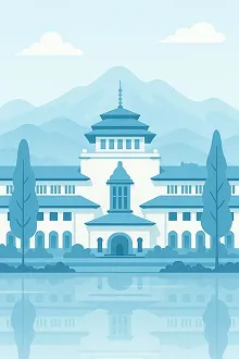 Ilustrasi landmark Bandung, Jawa Barat. 2 event lari aktif termasuk marathon, half marathon, 10K, dan fun run yang kurasi di AYOLARI.ID.