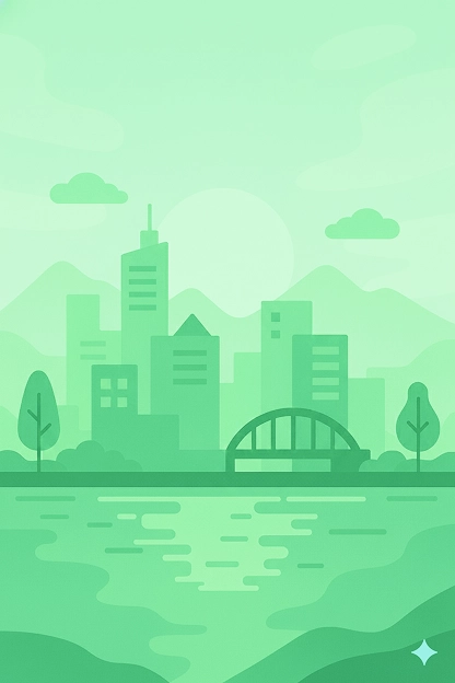 Ilustrasi landmark Pasuruan, Jawa Timur. 2 event lari aktif termasuk marathon, half marathon, 10K, dan fun run yang kurasi di AYOLARI.ID.