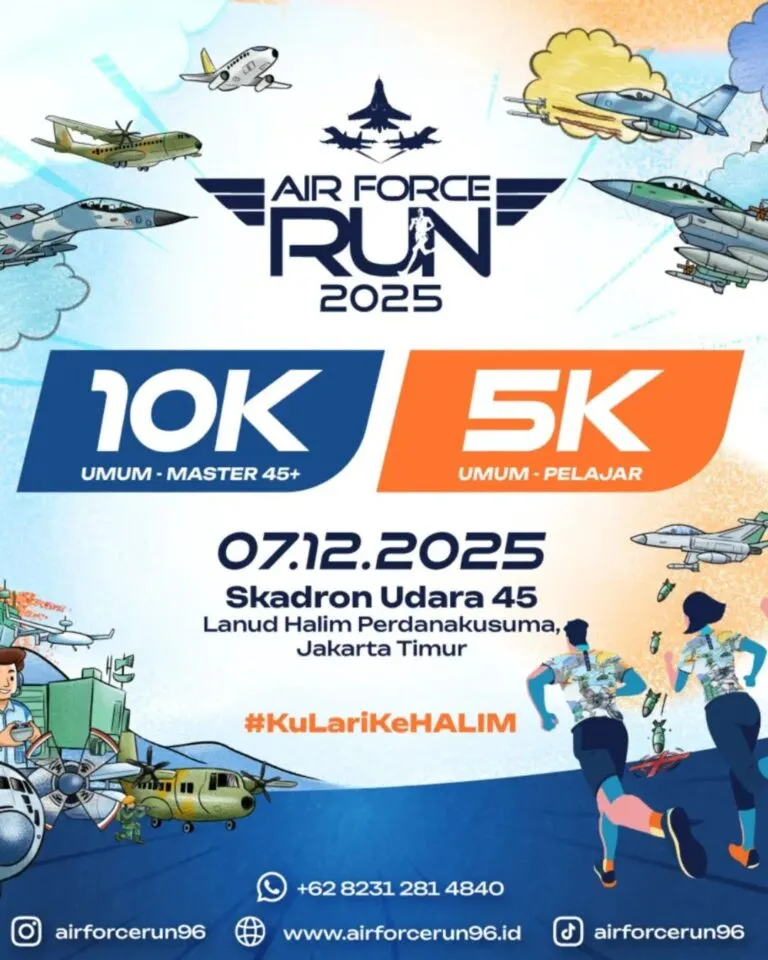 Poster event Air Force Run 2025 di Jakarta pada Minggu, 7 Des 2025