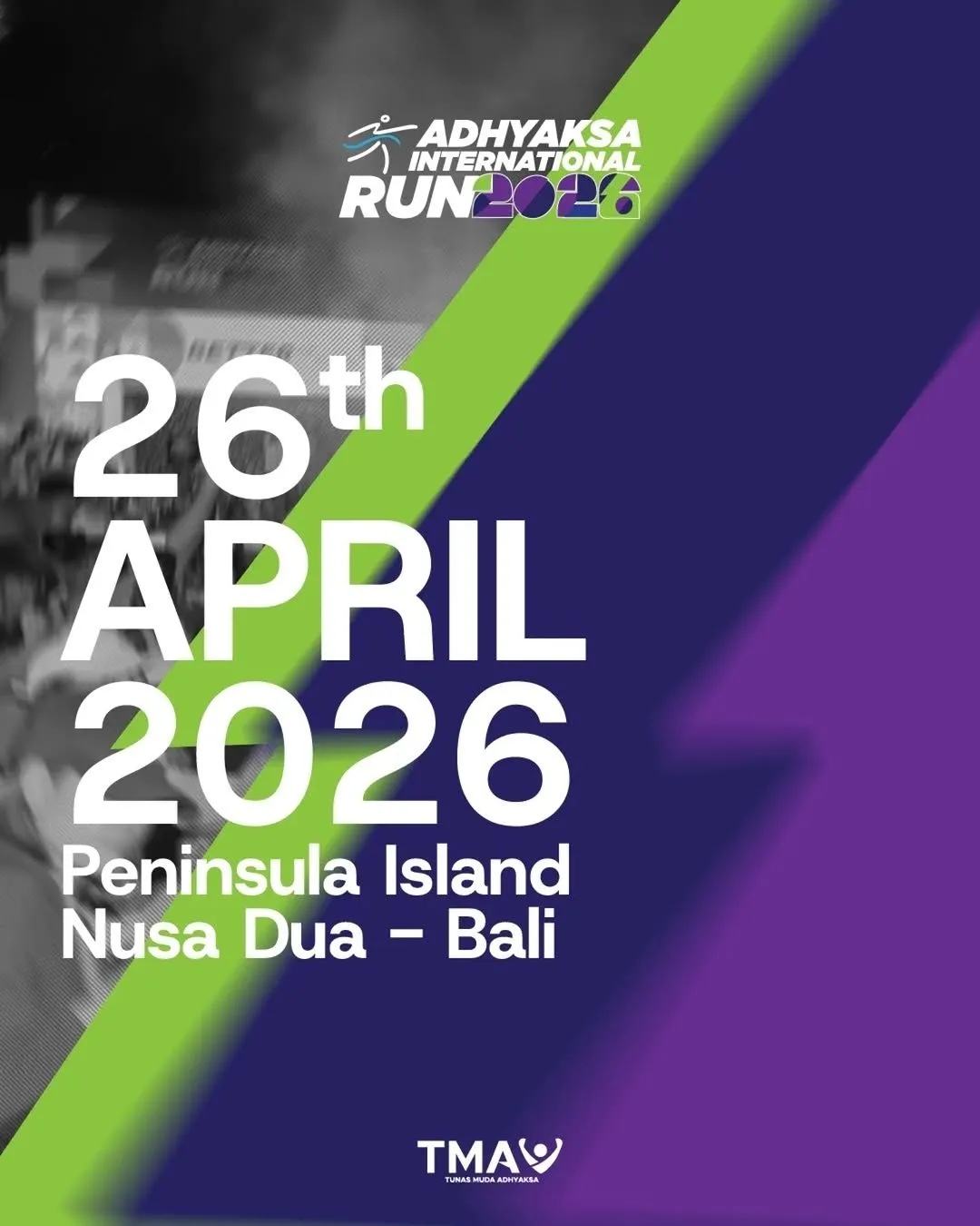 Poster event Adhyaksa International Run 2026 di Bali pada Minggu, 26 Apr 2026