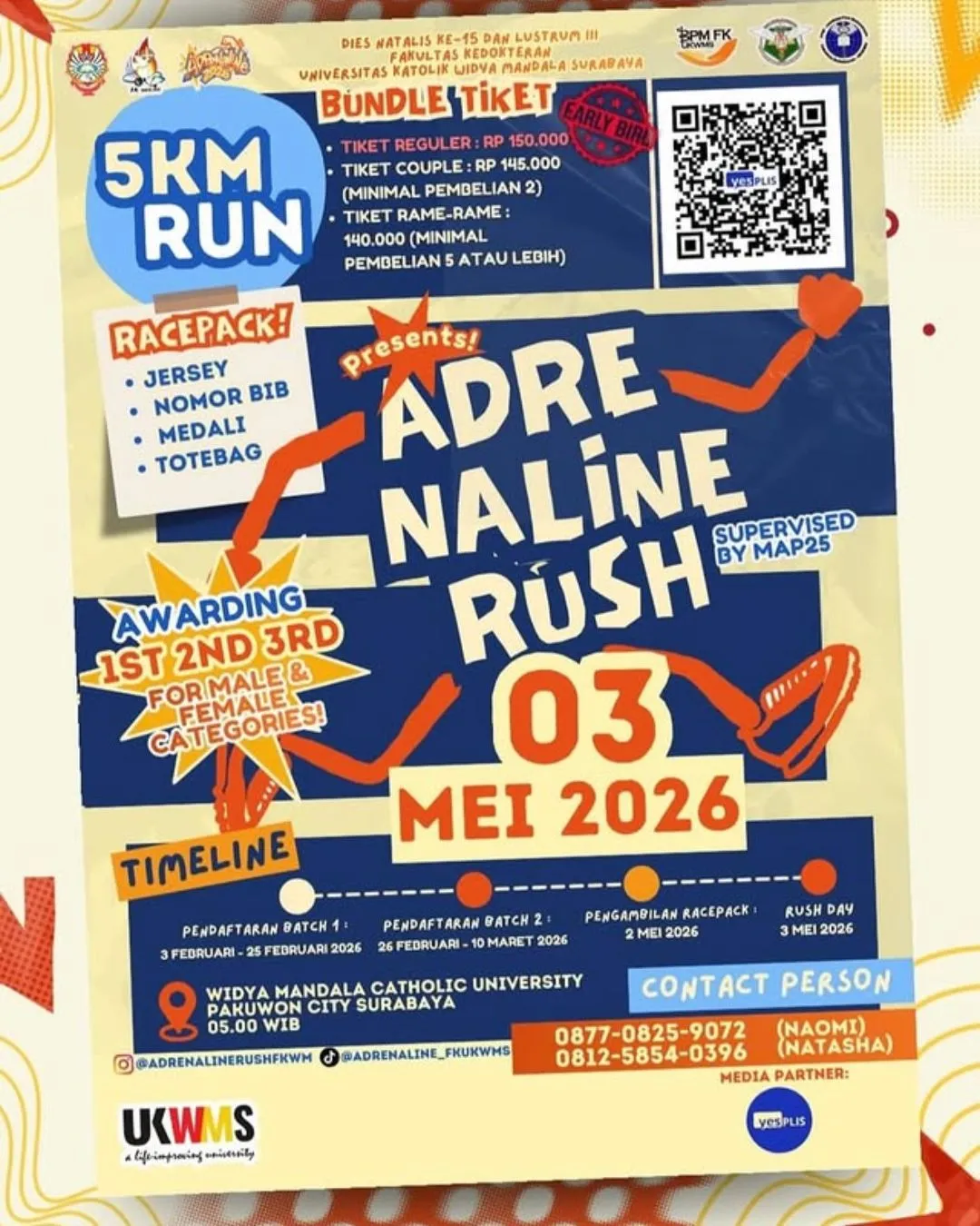 Poster event Adrenaline Rush 2026 di Surabaya pada Minggu, 3 Mei 2026