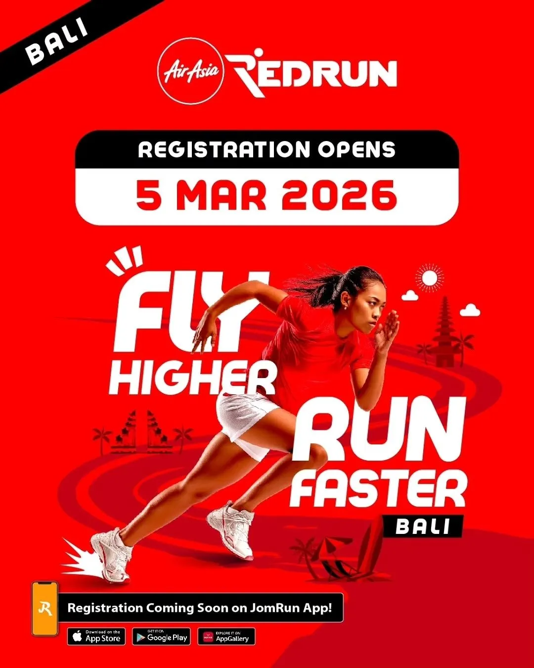 Poster event AirAsia RedRun 2026 di Gianyar pada Minggu, 10 Mei 2026