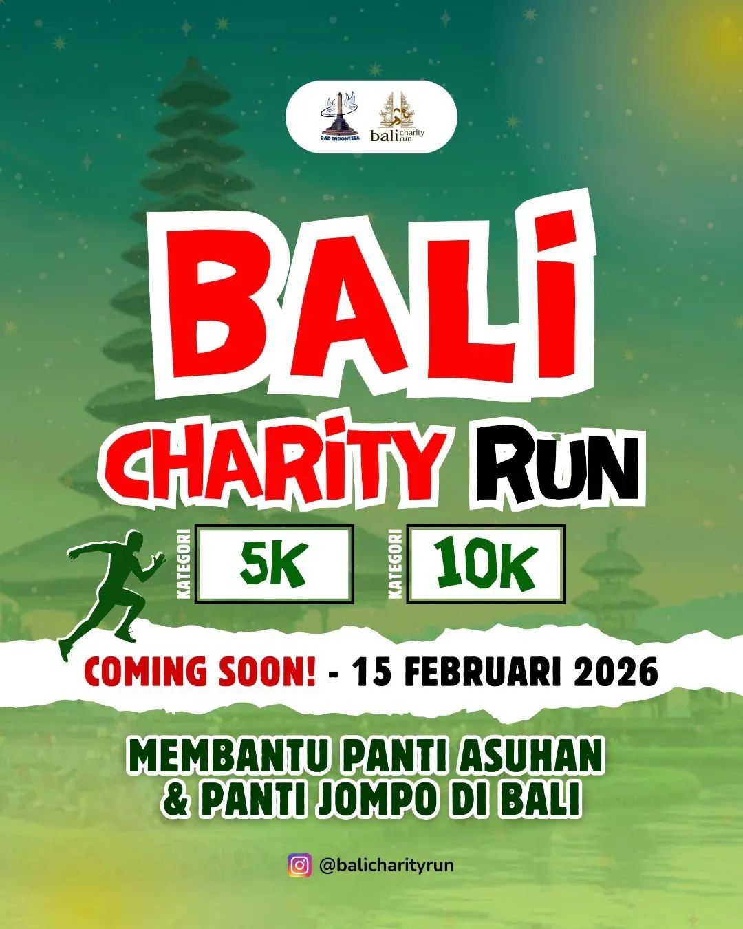 Poster event Bali Charity Run 2026 di Denpasar pada Minggu, 15 Feb 2026