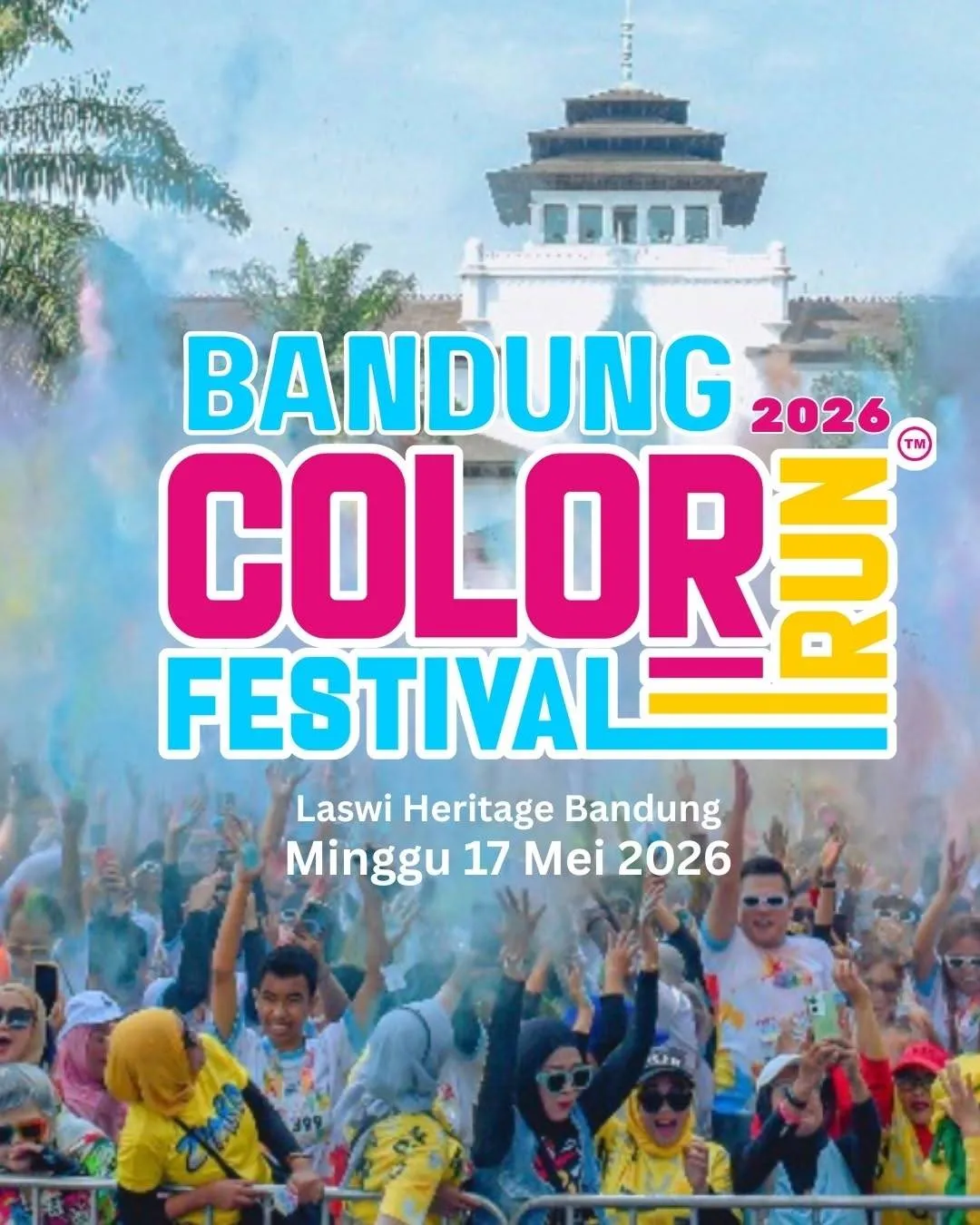 Poster event Bandung Color Run Festival 2026 di Bandung pada Minggu, 17 Mei 2026