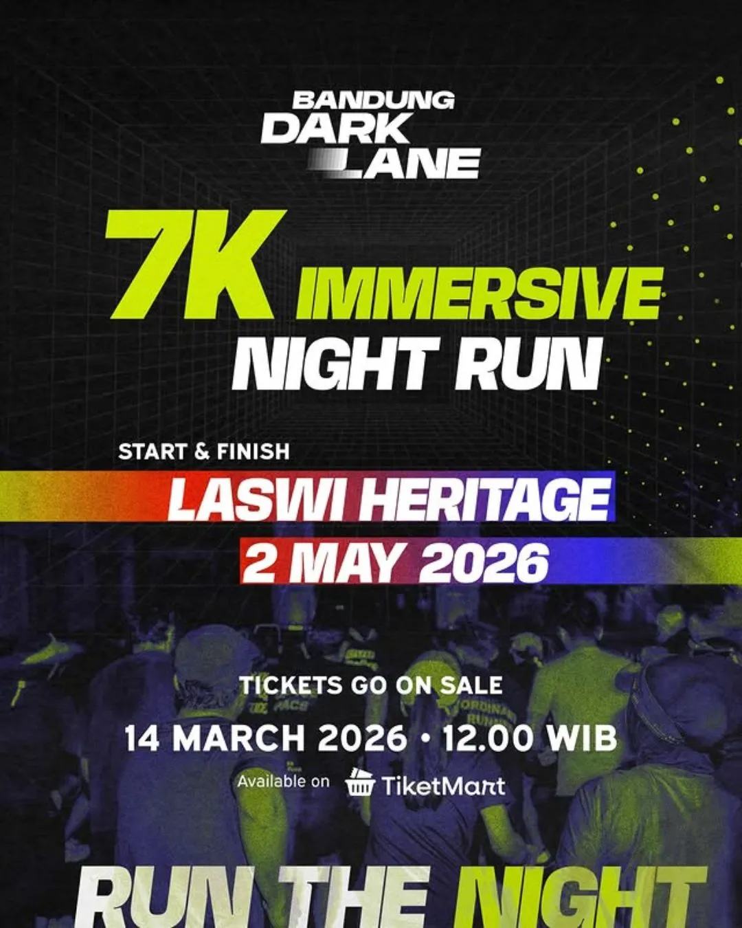 Poster event Bandung Darklane Run 2026 di Bandung pada Sabtu, 2 Mei 2026