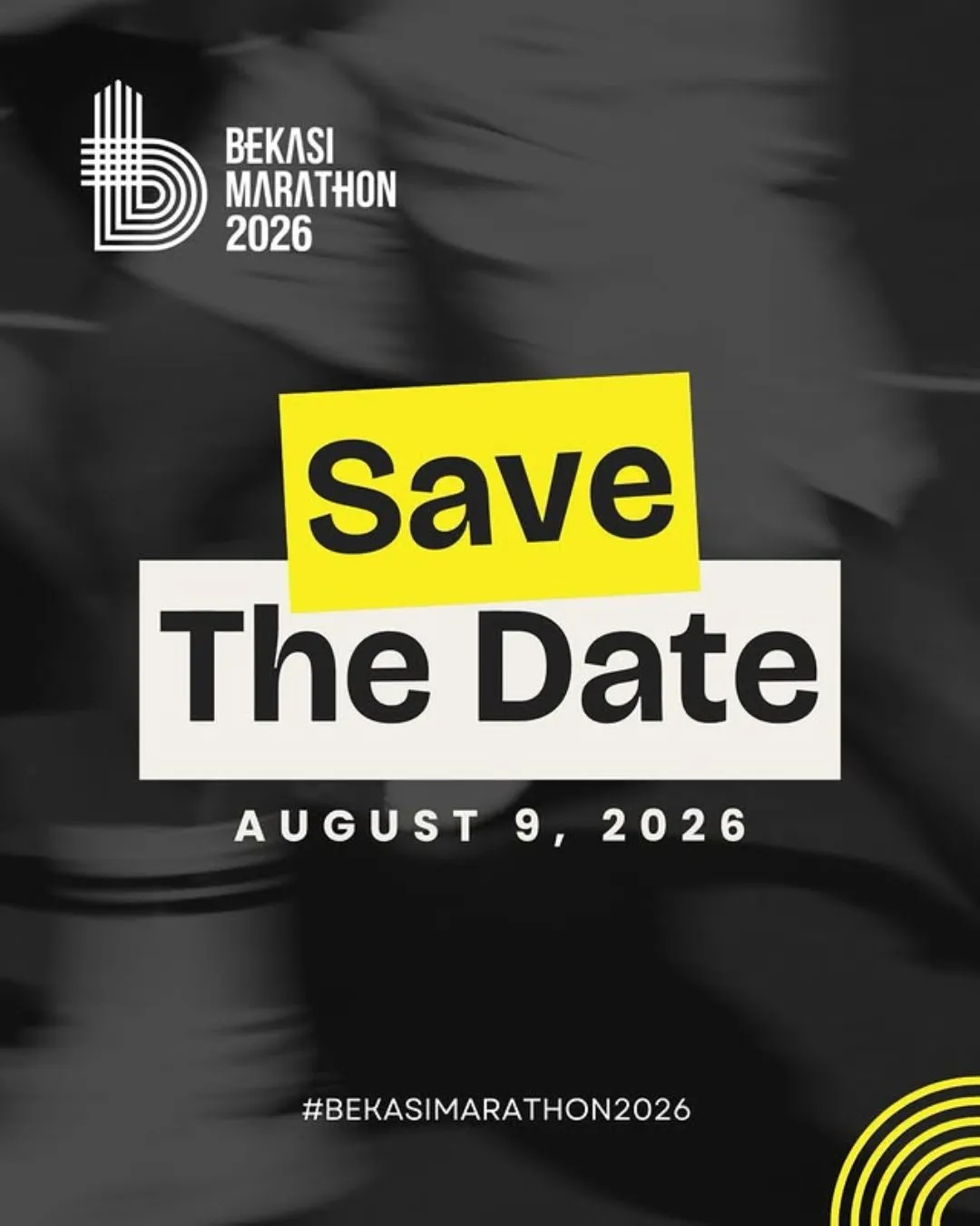 Poster event Bekasi Marathon 2026 di Bekasi pada Minggu, 9 Agu 2026
