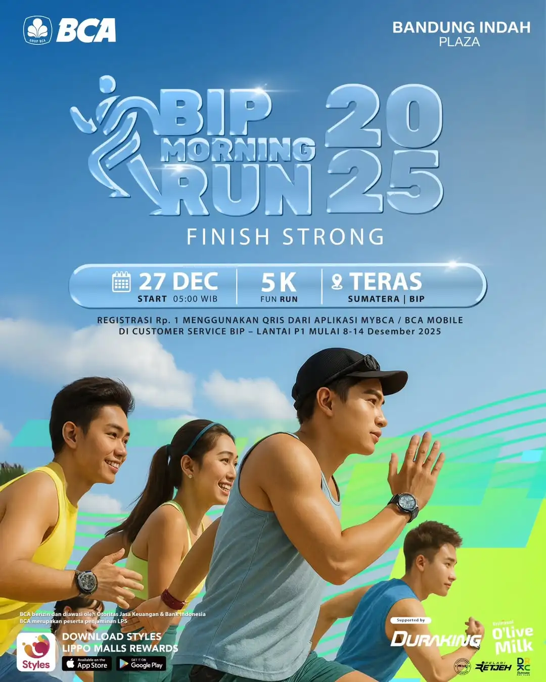 Poster event BIP Morning Run 2025 di Bandung pada Sabtu, 27 Des 2025