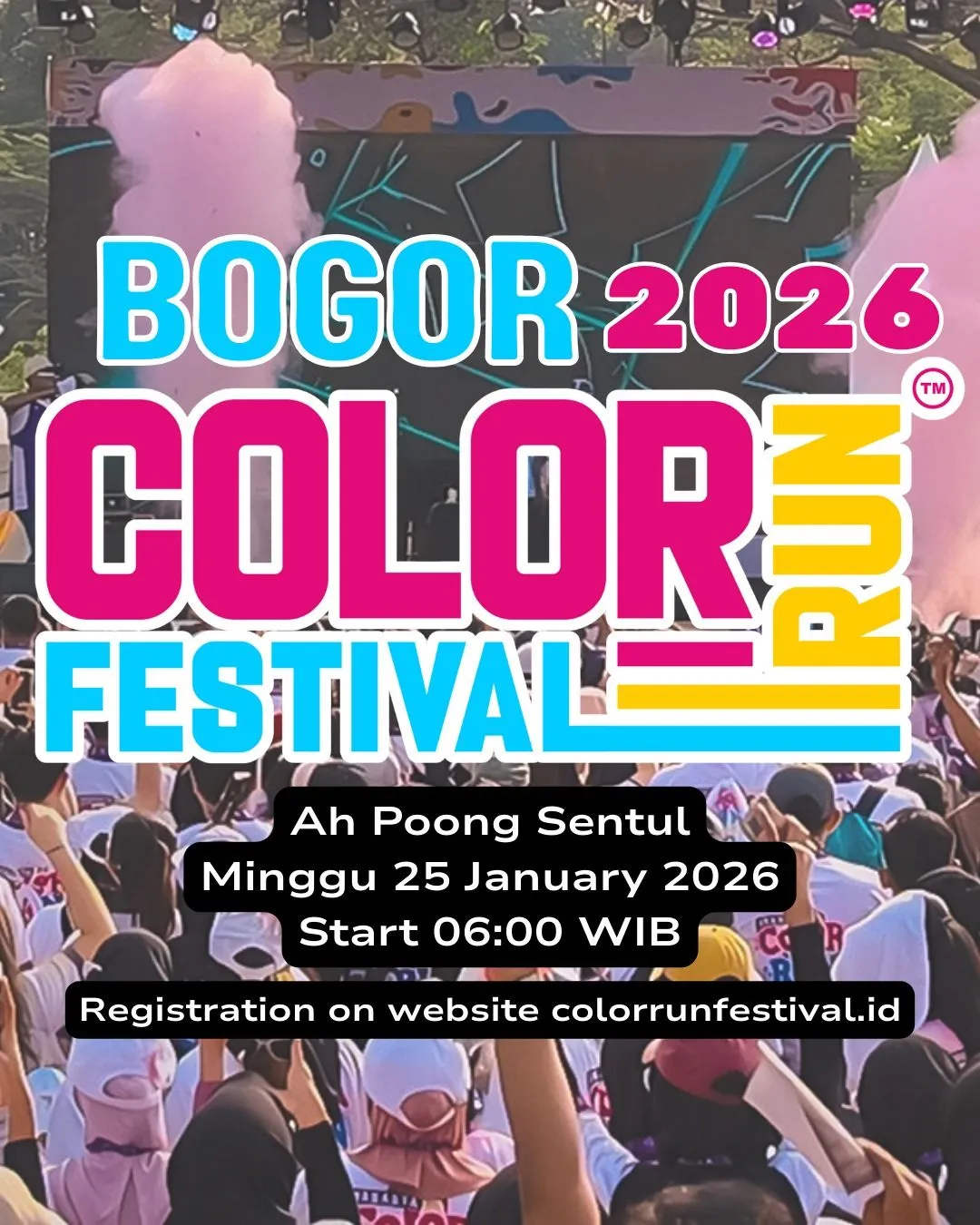 Poster event Bogor Color Run Festival 2026 di Bogor pada Minggu, 25 Jan 2026