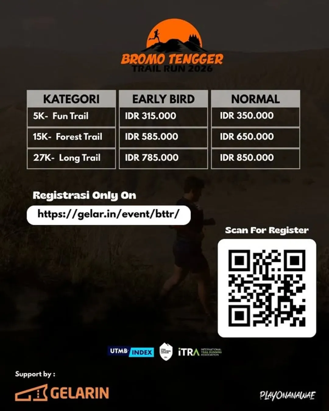 Poster event Bromo Tengger Trail Run 2026 di Pasuruan pada Minggu, 26 Jul 2026