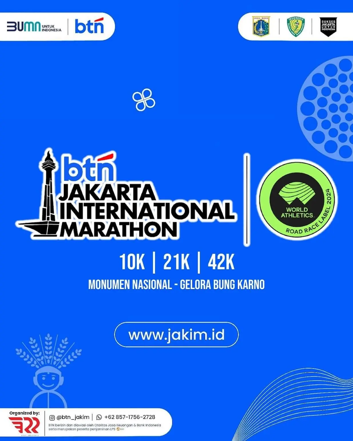 Poster event BTN Jakarta International Marathon 2025 di Jakarta pada Minggu, 29 Jun 2025