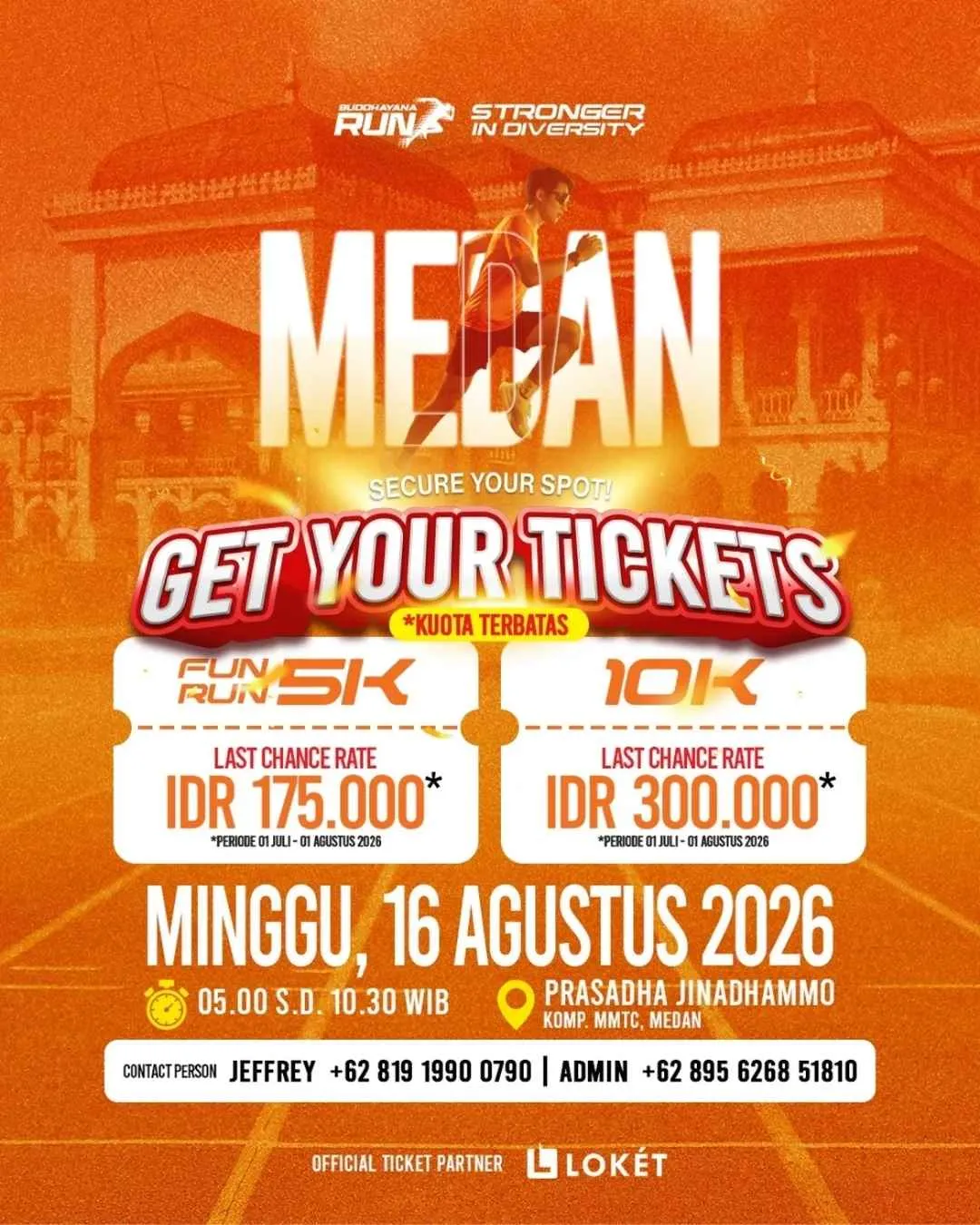 Poster event Buddhayana Run 2026 - Medan di Deli Serdang pada Minggu, 16 Agu 2026