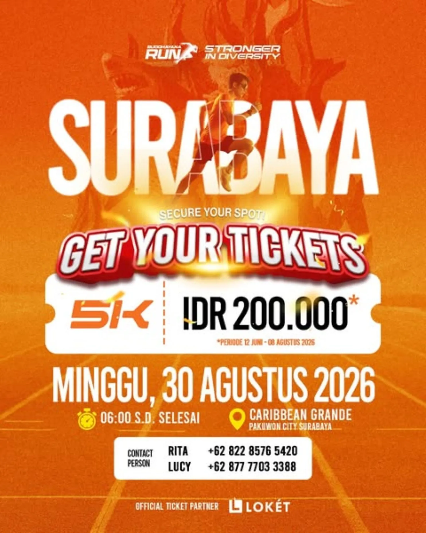 Poster event Buddhayana Run 2026 Surabaya di Surabaya pada Minggu, 30 Agu 2026