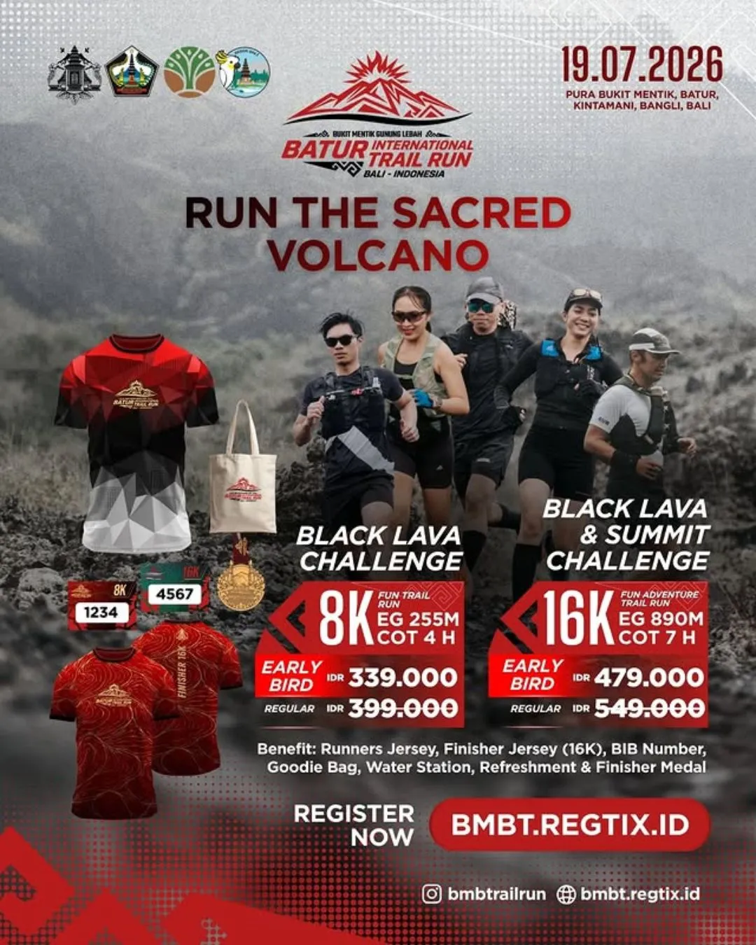 Poster event Bukit Mentik Gunung Lebah Batur International Trail Run 2026 di Bangli pada Minggu, 19 Jul 2026