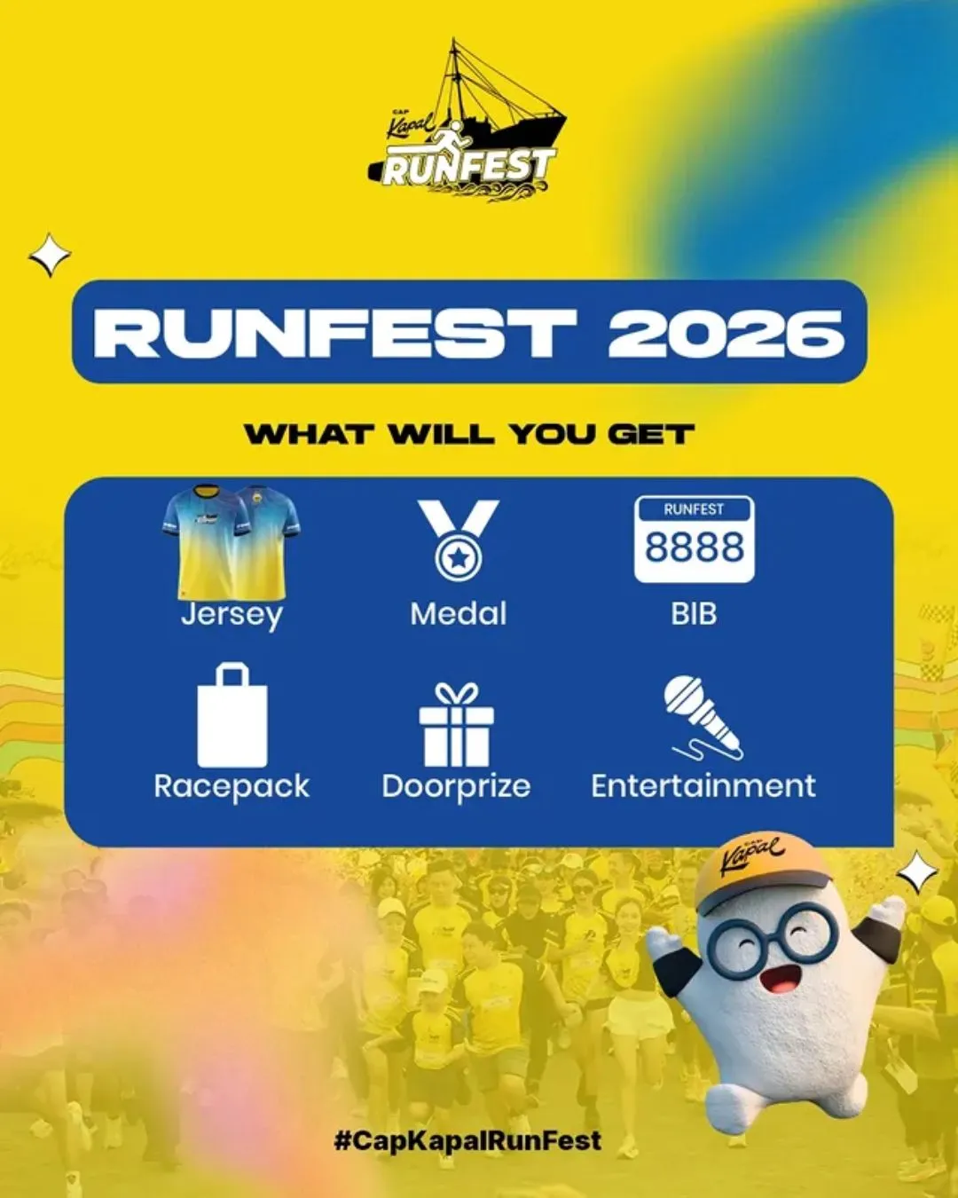 Poster event Cap Kapal RunFest 2026 di Surabaya pada Minggu, 20 Sep 2026