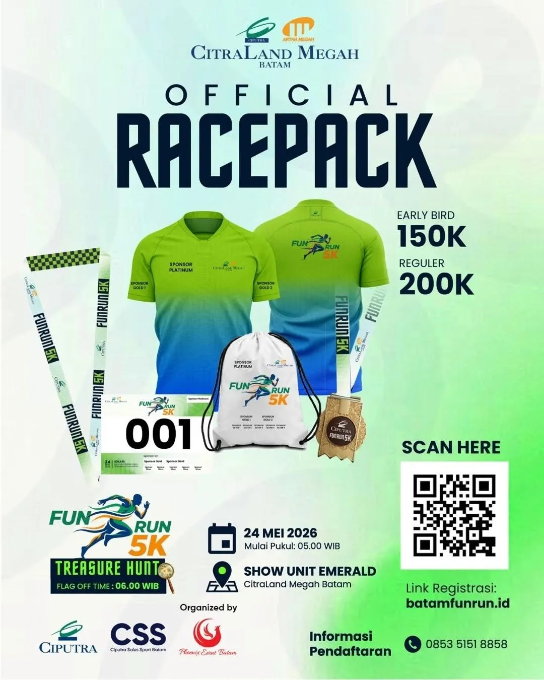 Poster event Ciputra Batam Fun Run 2026 di Batam pada Minggu, 24 Mei 2026