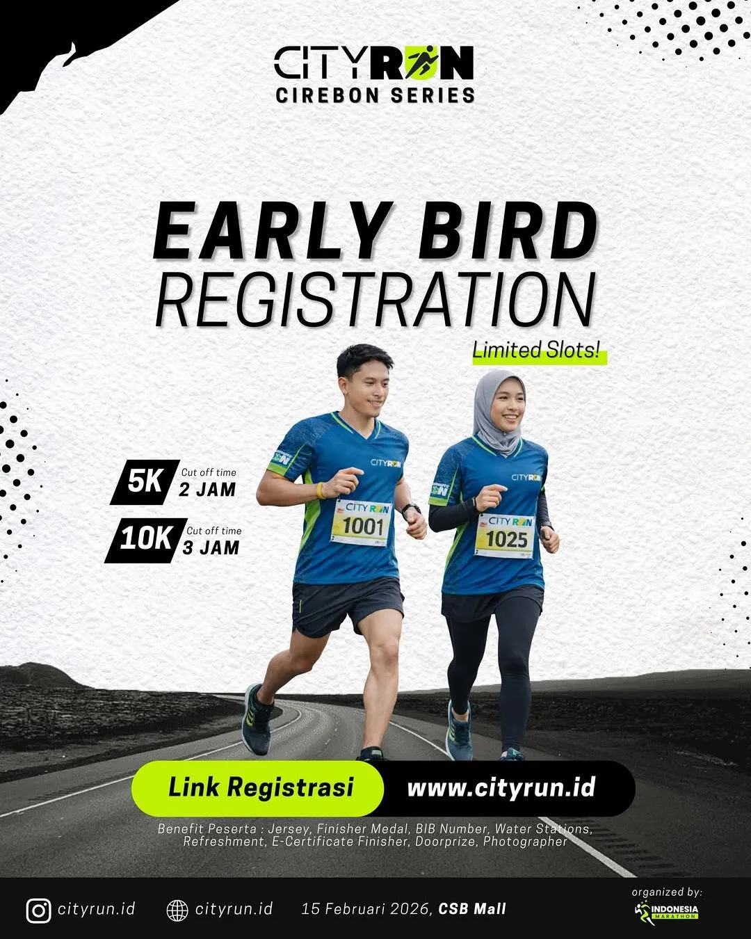 Poster event Cityrun Cirebon Series 2026 di Cirebon pada Minggu, 15 Feb 2026