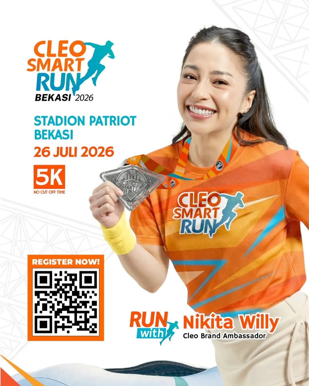 Poster event Cleo Smart Run 2026 di Bekasi pada Minggu, 26 Jul 2026