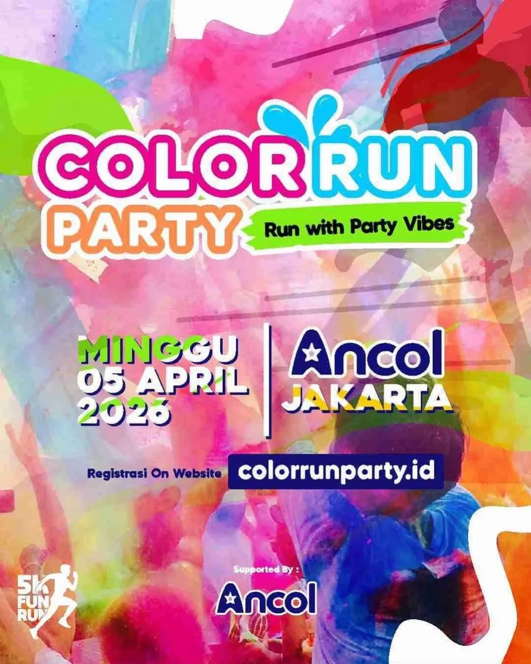 Poster event Color Run Party 2026 di Jakarta Utara pada Minggu, 5 Apr 2026