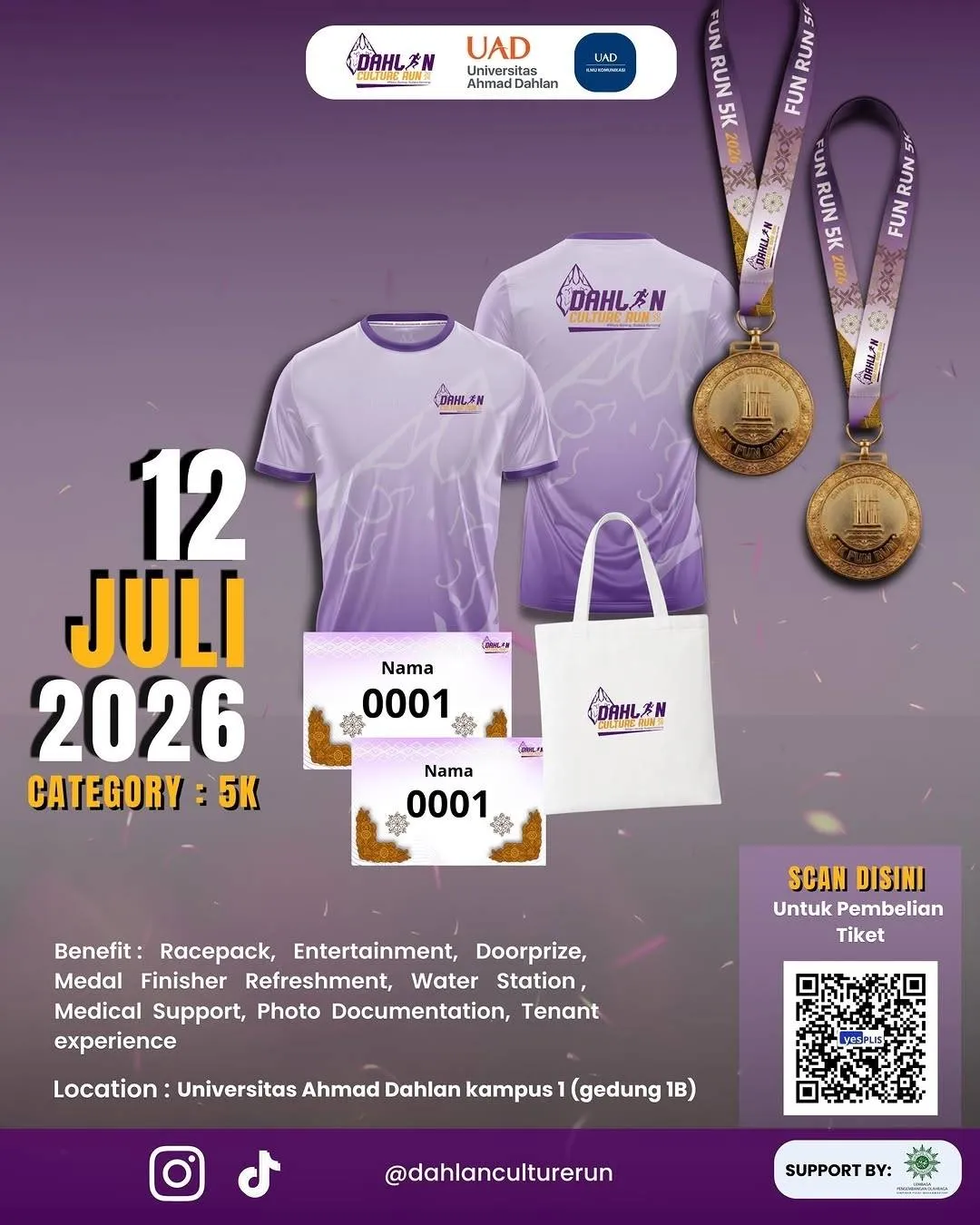 Poster event Dahlan Culture Run 2026 di Yogyakarta pada Minggu, 12 Jul 2026