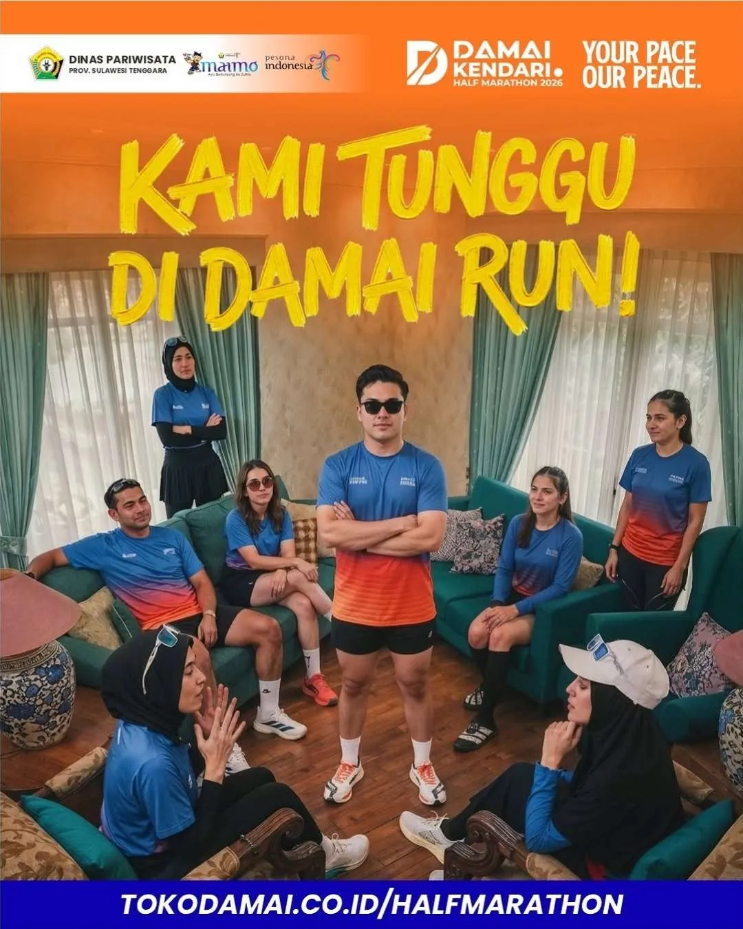 Poster event Damai Kendari Half Marathon 2026 di Kendari pada Minggu, 28 Jun 2026