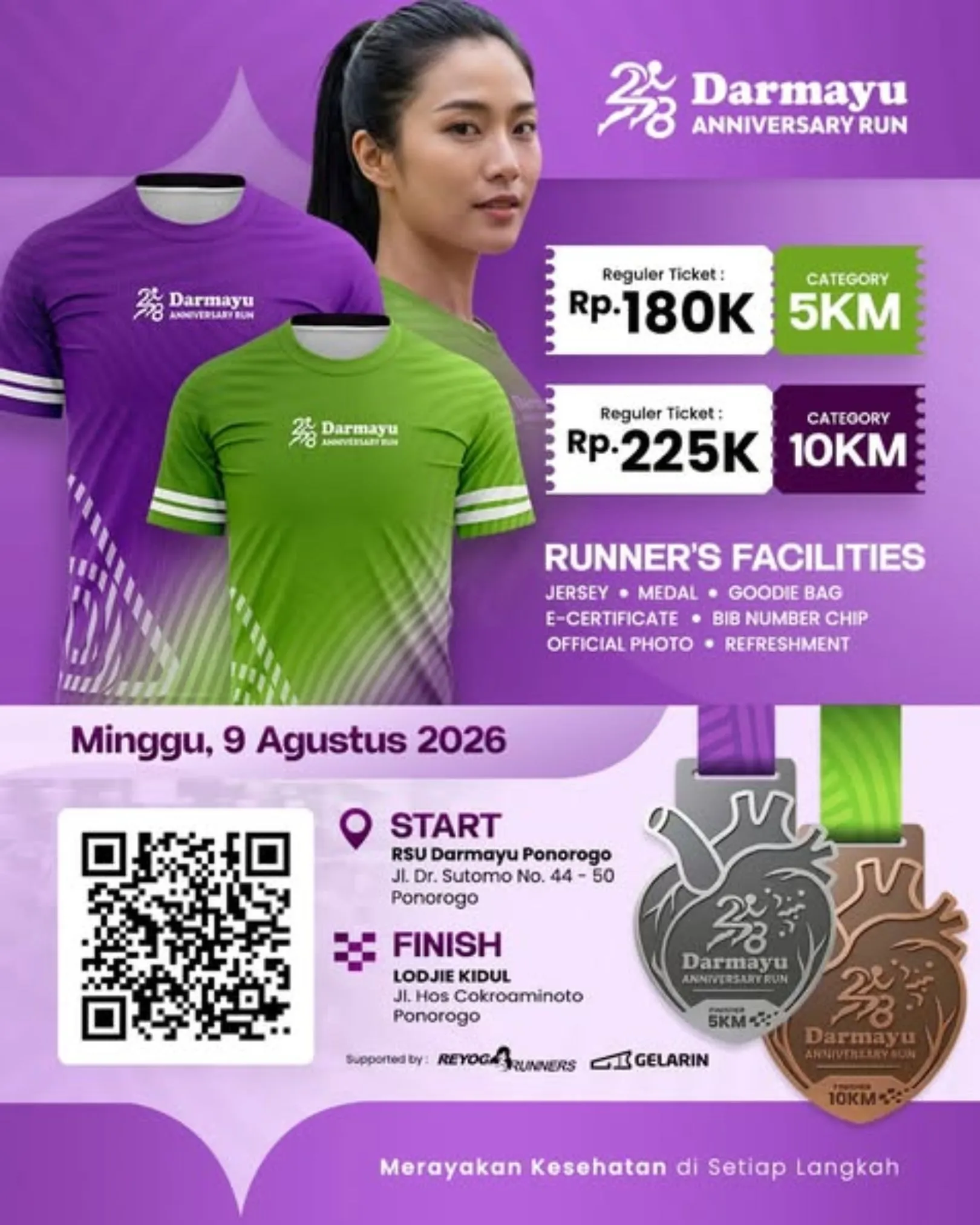 Poster event Darmayu Anniversary Run 2026 di Ponorogo pada Minggu, 9 Agu 2026