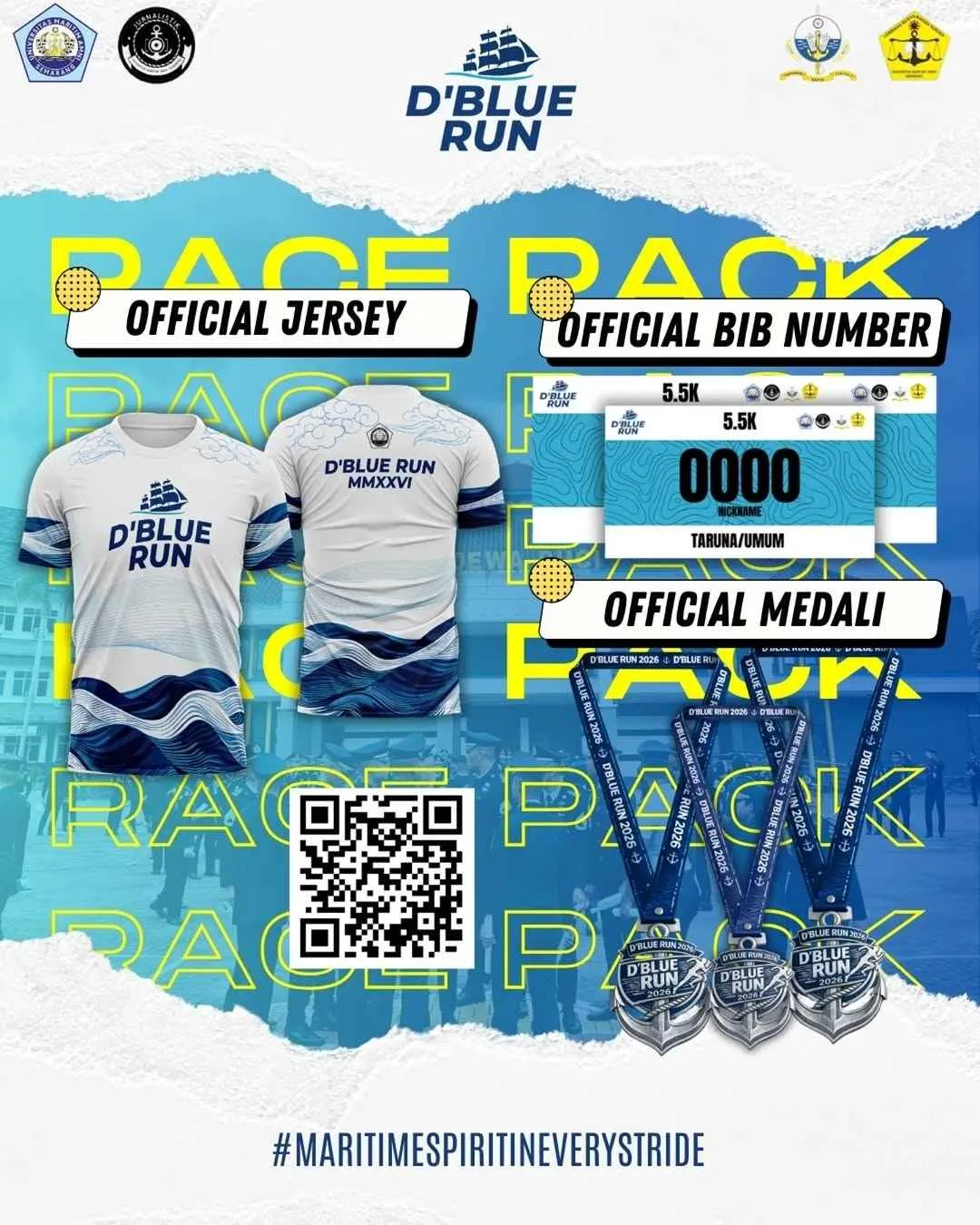 Poster event D’BLUE RUN 2026 di Semarang pada Sabtu, 18 Apr 2026