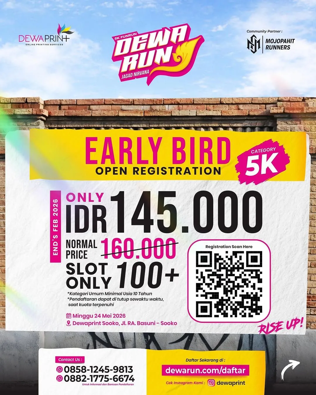 Poster event Dewa Run 2026 di Mojokerto pada Minggu, 24 Mei 2026