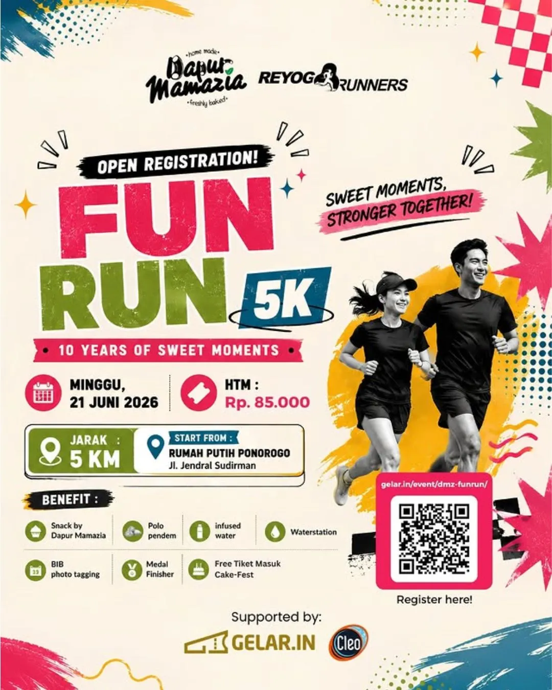 Poster event DMZ Fun Run 5K di Ponorogo pada Minggu, 21 Jun 2026