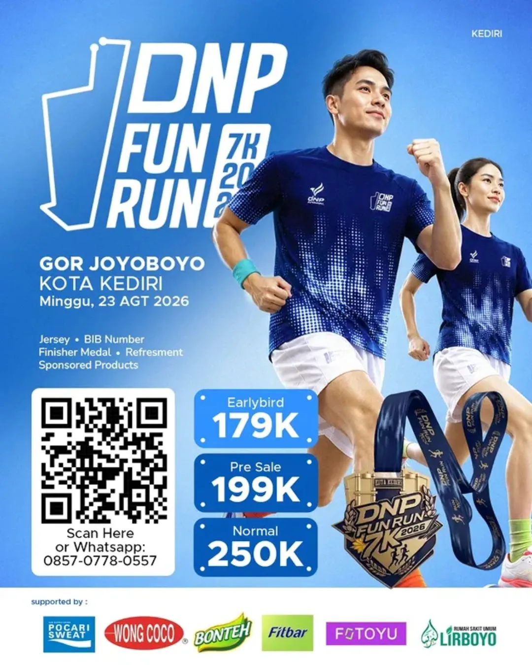 Poster event DNP Fun Run 7K 2026 di Kediri pada Minggu, 23 Agu 2026