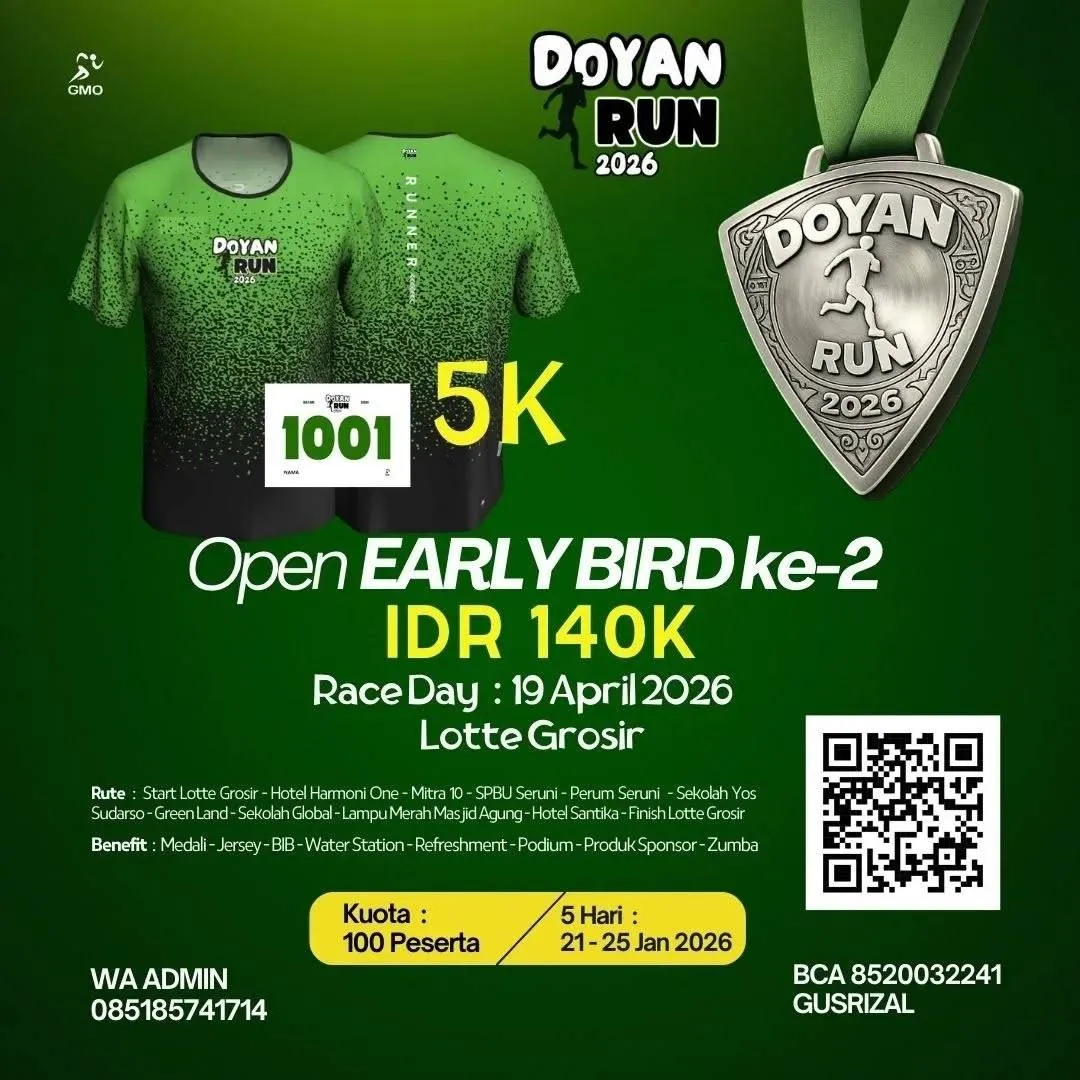 Poster event Doyan Run 2026 di Batam pada Minggu, 19 Apr 2026