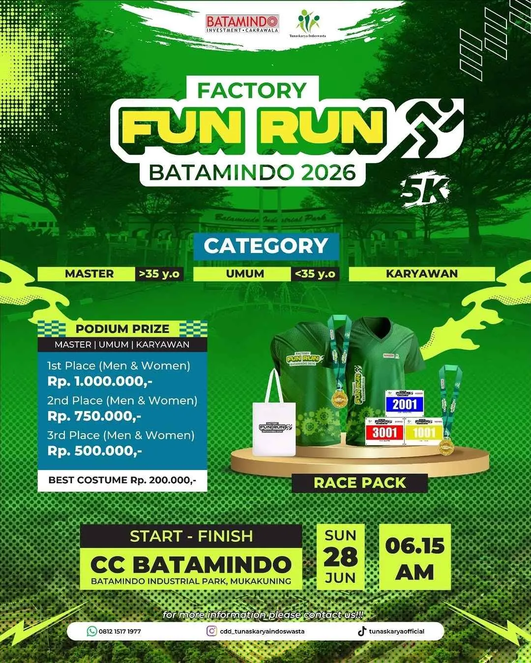 Poster event Factory Fun Run Batamindo 2026 di Batam pada Minggu, 28 Jun 2026