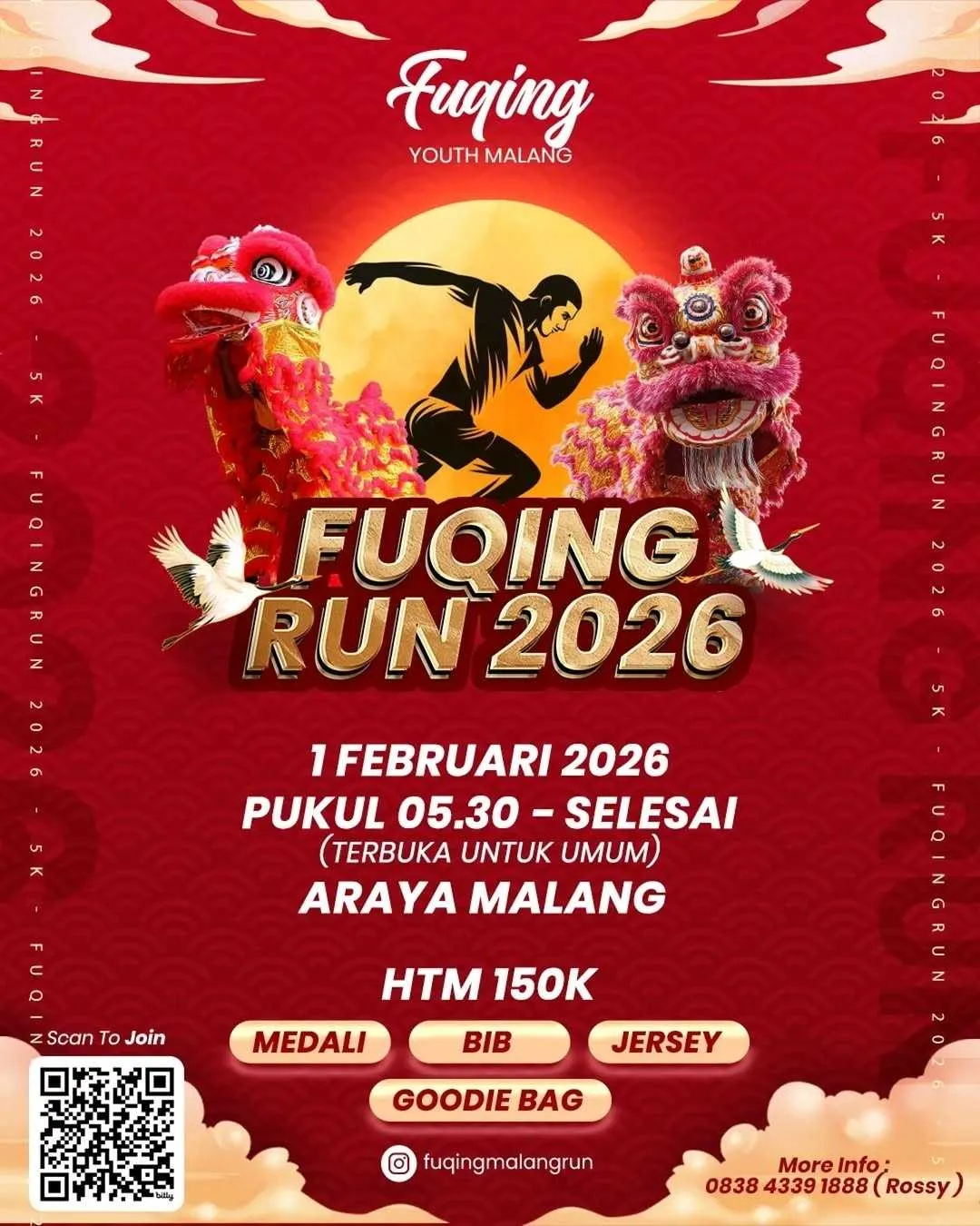 Poster event Fuqing Run 2026 di Malang pada Minggu, 1 Feb 2026