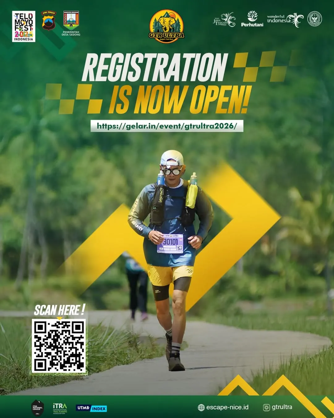 Poster event Gajah Trail Run Ultra 2026 di Semarang pada Minggu, 27 Sep 2026