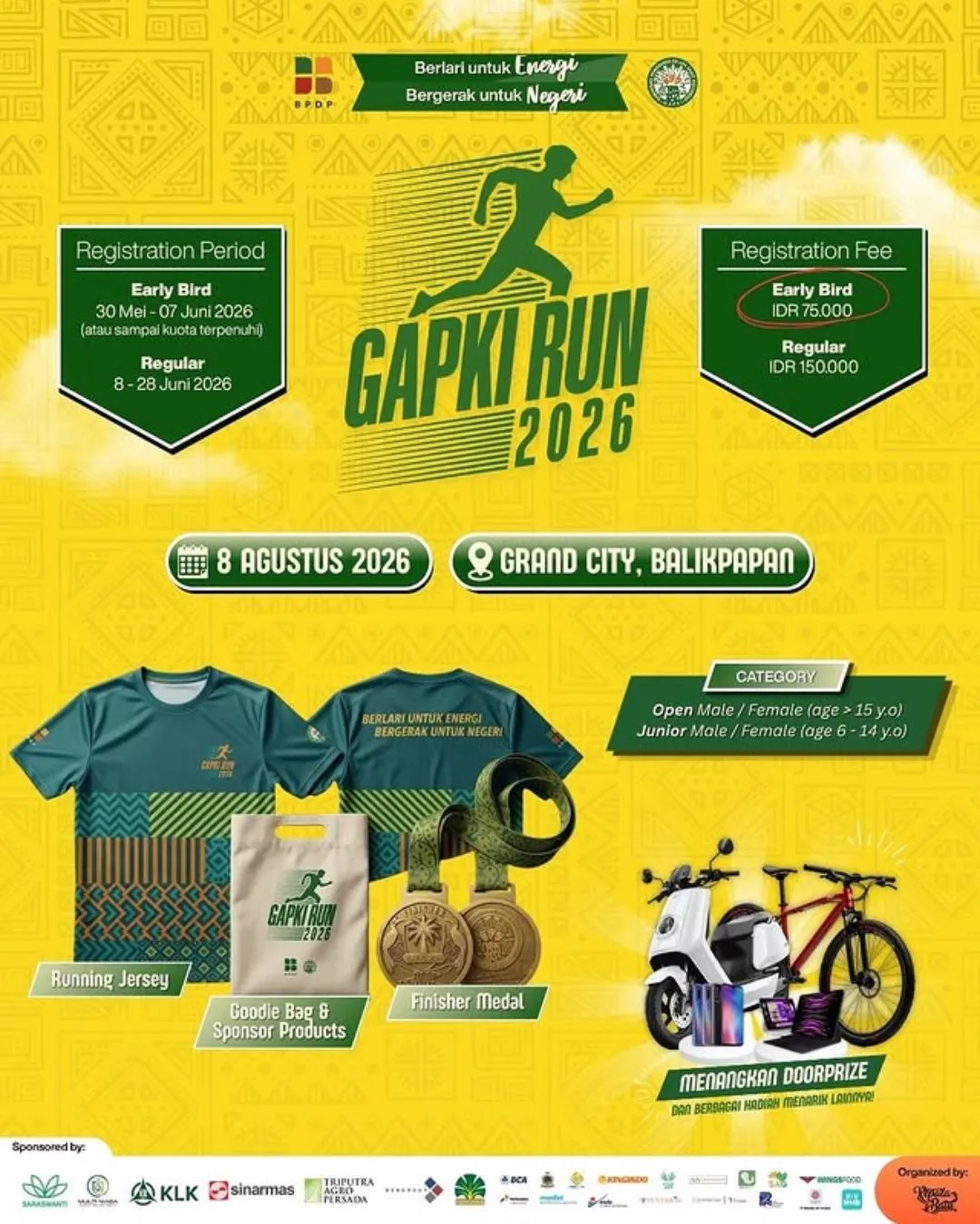 Poster event GAPKI RUN 2026 di Balikpapan pada Sabtu, 8 Agu 2026
