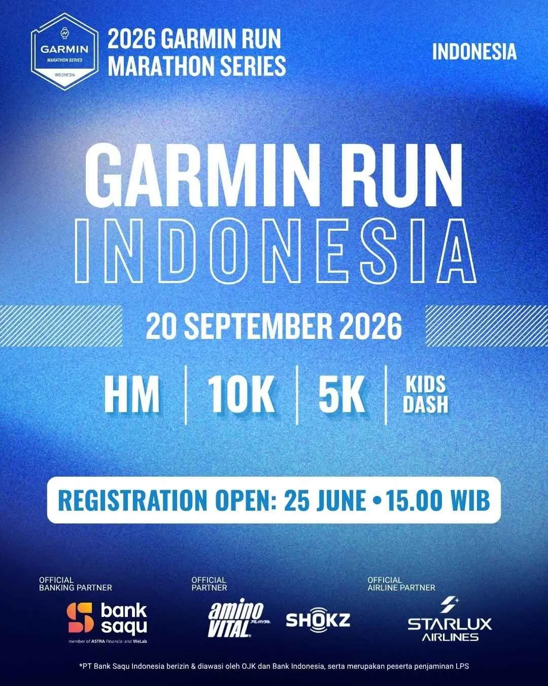 Poster event GARMIN Run Indonesia 2026 di Tangerang pada Minggu, 20 Sep 2026