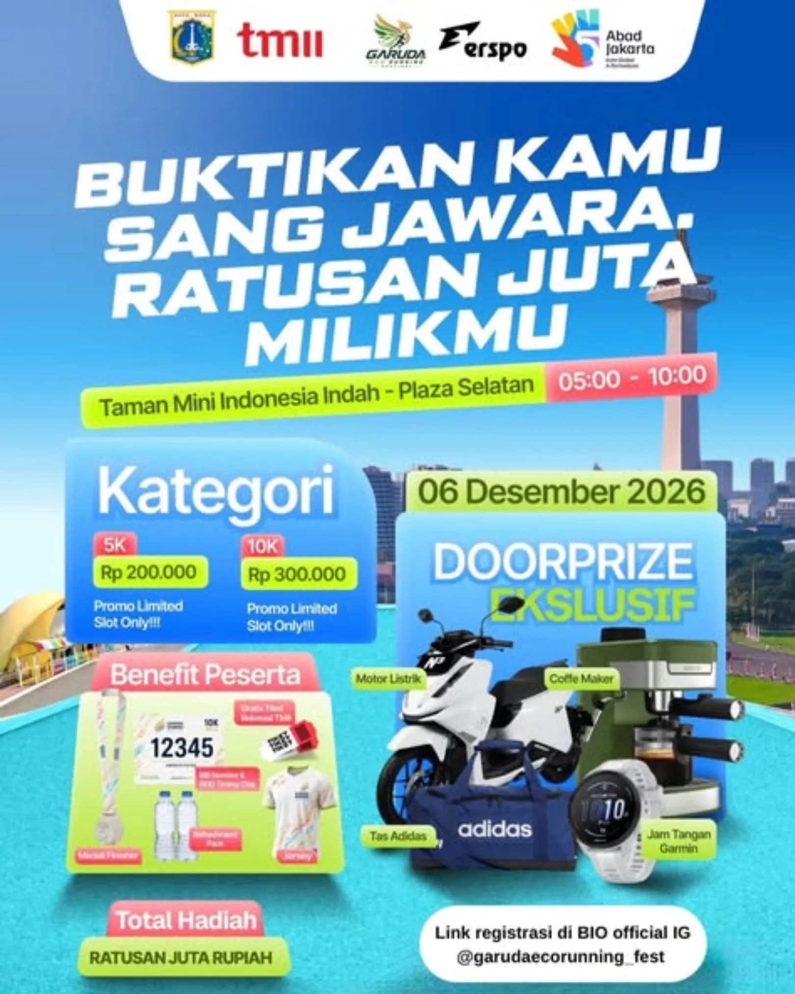 Poster event Garuda Eco Running Festival 2026 di Jakarta Timur pada Minggu, 6 Des 2026