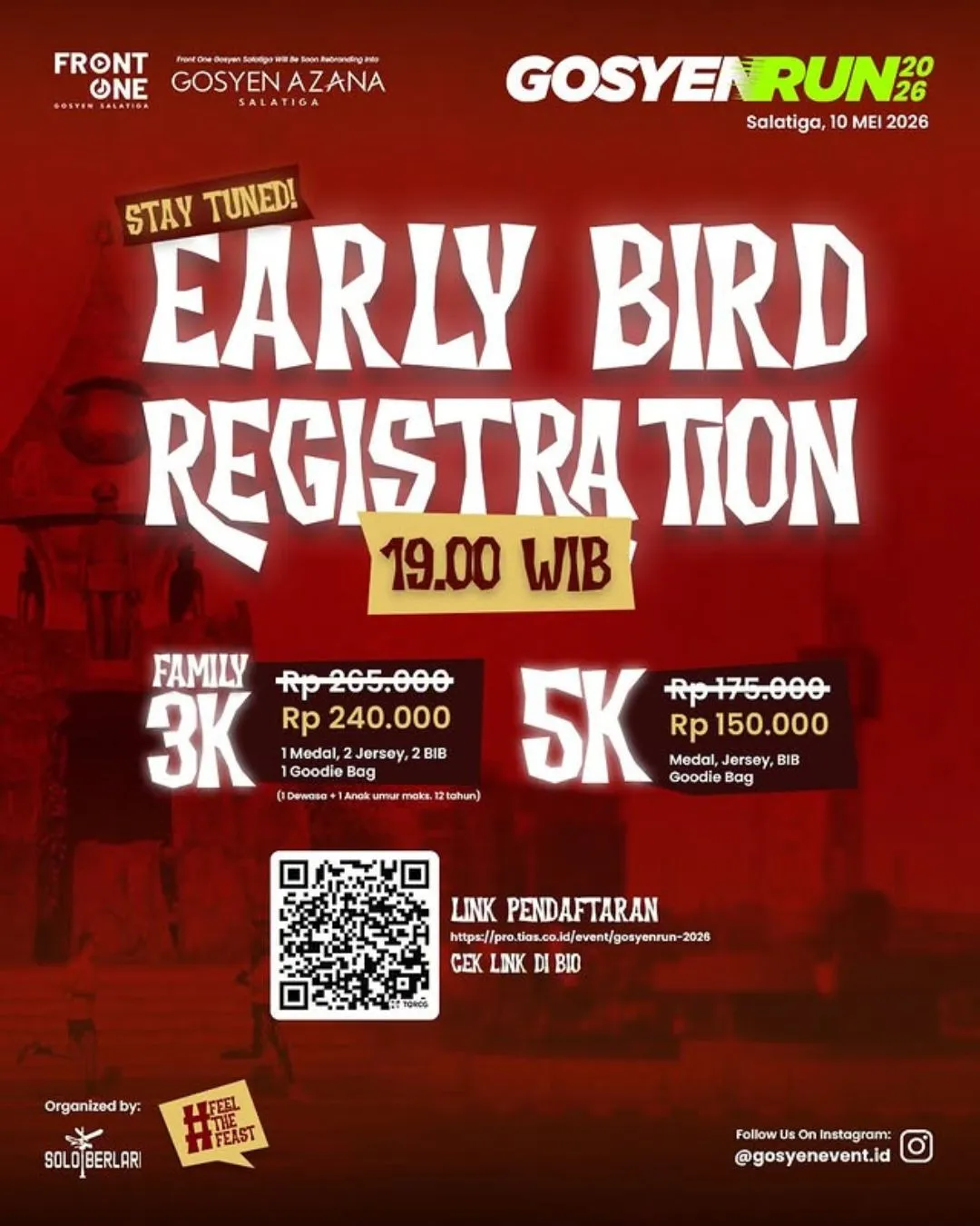 Poster event Gosyen Run 2026 di Salatiga pada Minggu, 10 Mei 2026