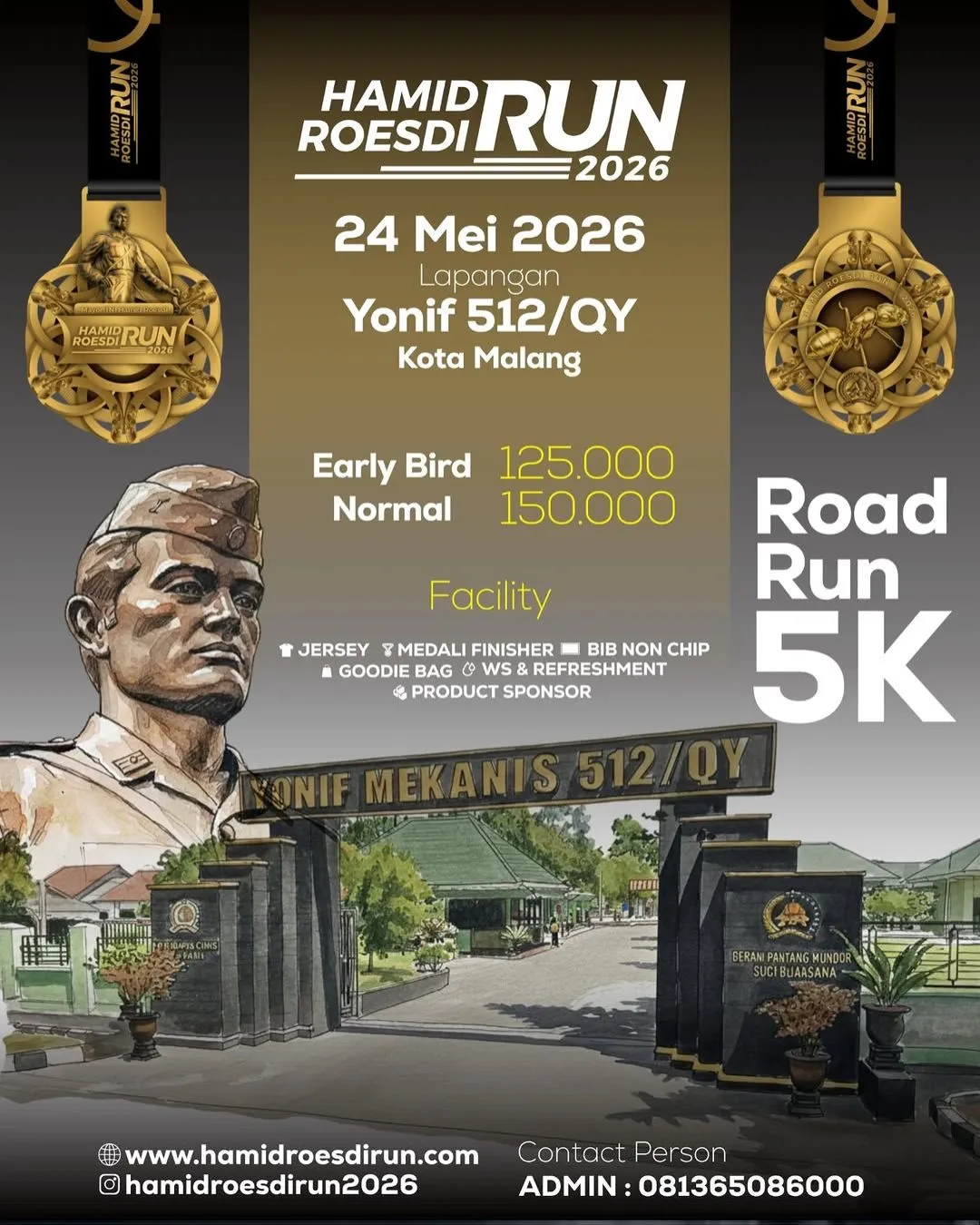 Poster event Hamid Roesdi Run 2026 di Malang pada Minggu, 24 Mei 2026