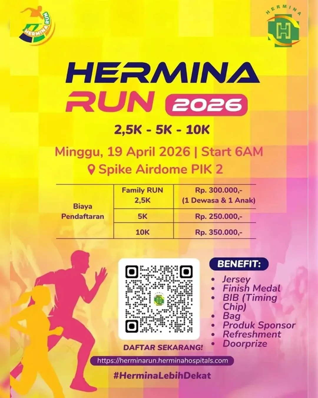 Poster event Hermina Run 2026 di Tangerang pada Minggu, 19 Apr 2026