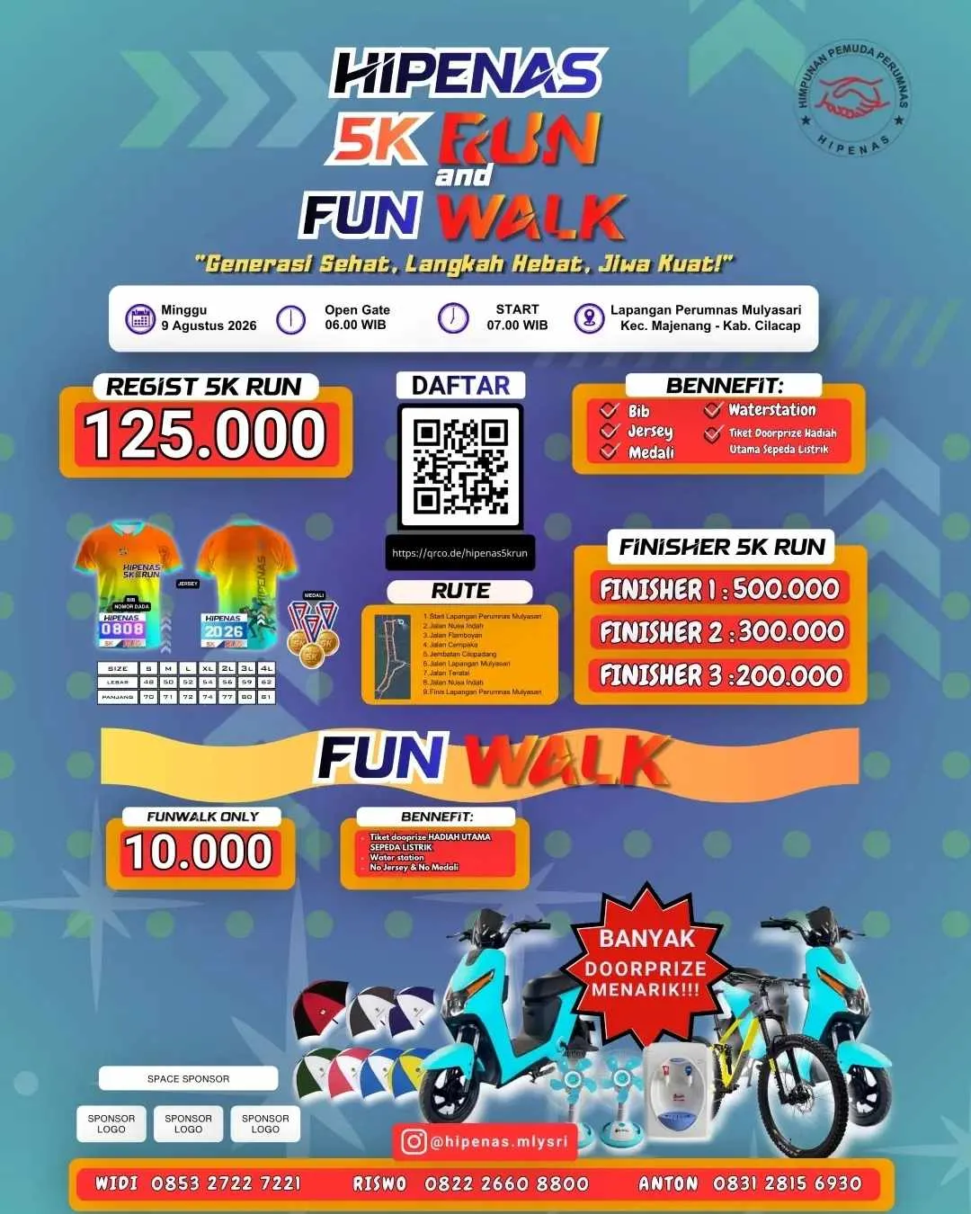 Poster event HIPENAS 5K RUN 2026 di Cilacap pada Minggu, 9 Agu 2026