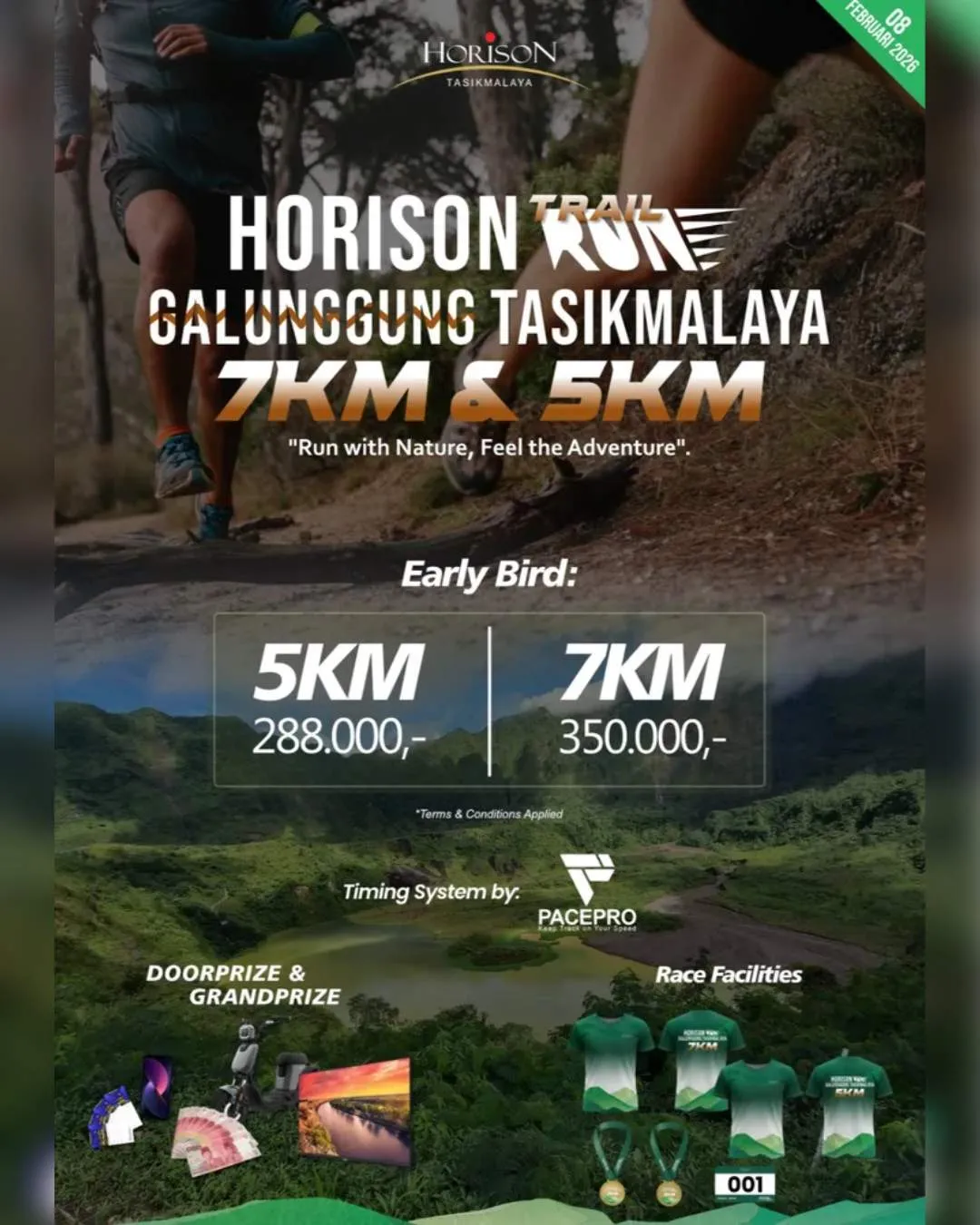 Poster event Horison Trail Run Galunggung Tasikmalaya di Tasikmalaya pada Minggu, 8 Feb 2026