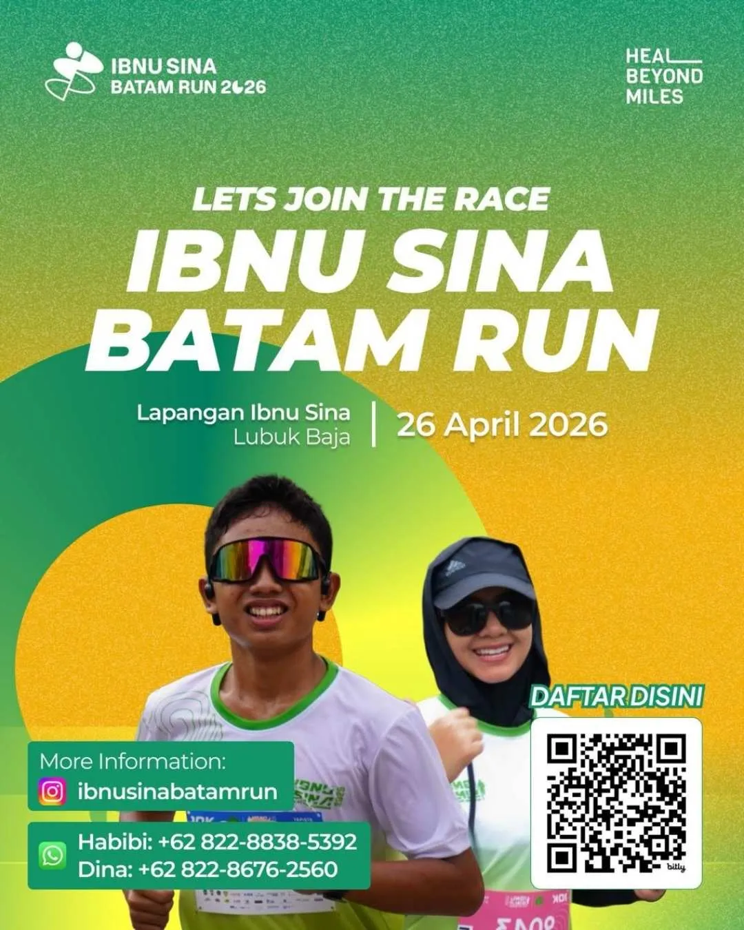 Poster event Ibnu Sina Batam Run 2026 di Batam pada Minggu, 26 Apr 2026