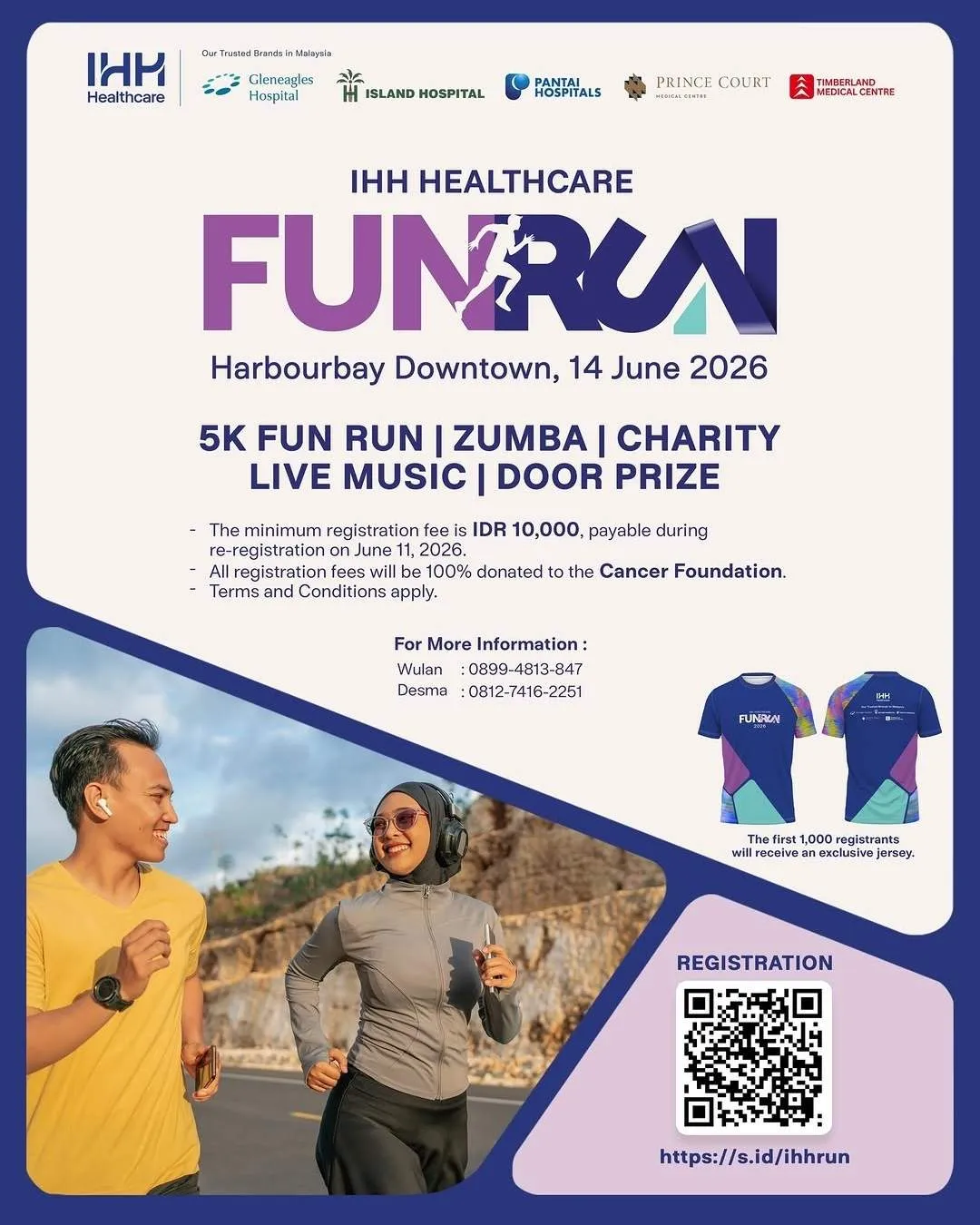 Poster event IHH Healthcare Charity Fun Run 2026 di Batam pada Minggu, 14 Jun 2026