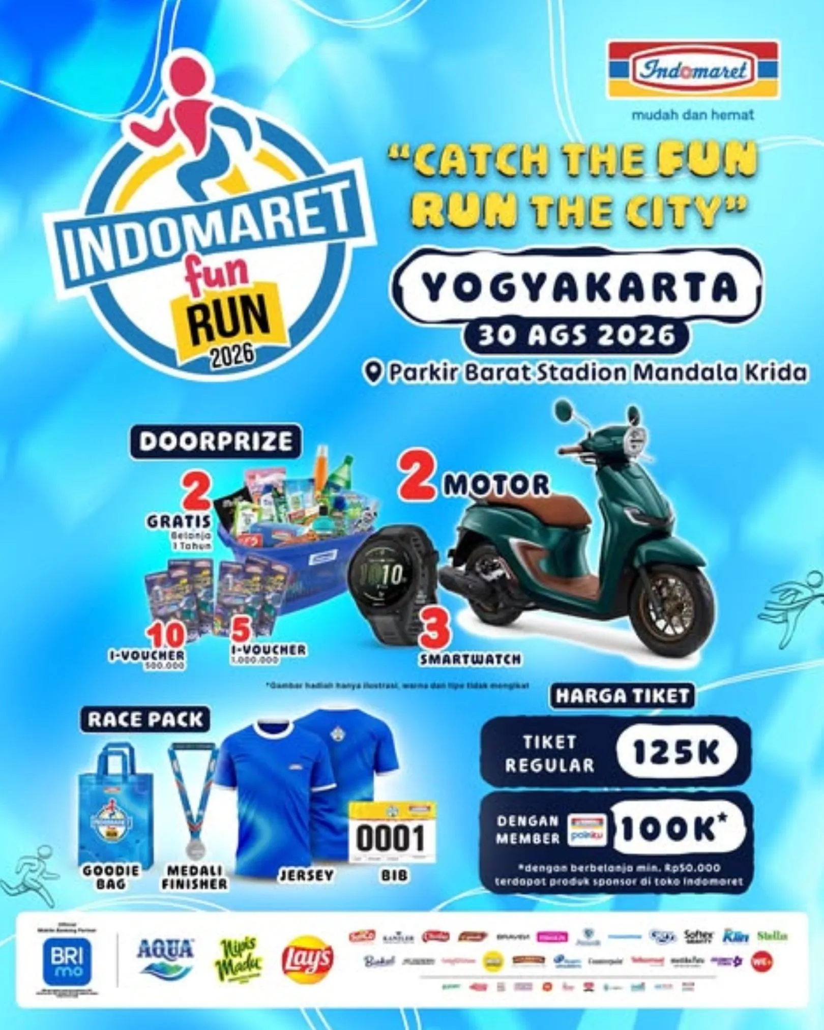 Poster event Indomaret Fun Run 2026 Yogyakarta di Yogyakarta pada Minggu, 30 Agu 2026