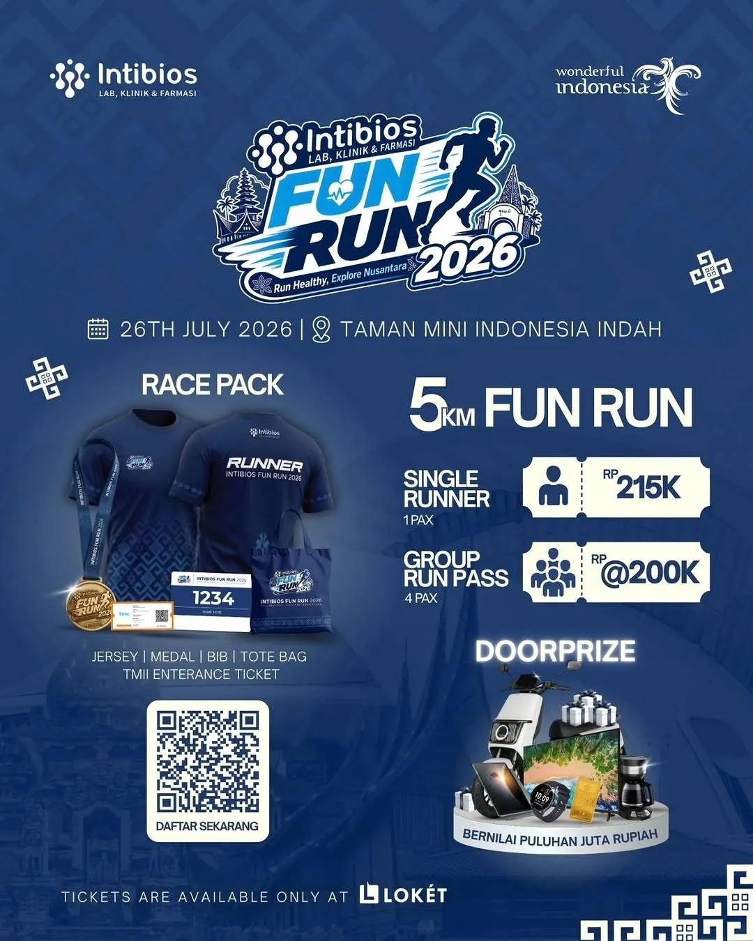 Poster event Intibios Fun Run 2026 di Jakarta Timur pada Minggu, 26 Jul 2026