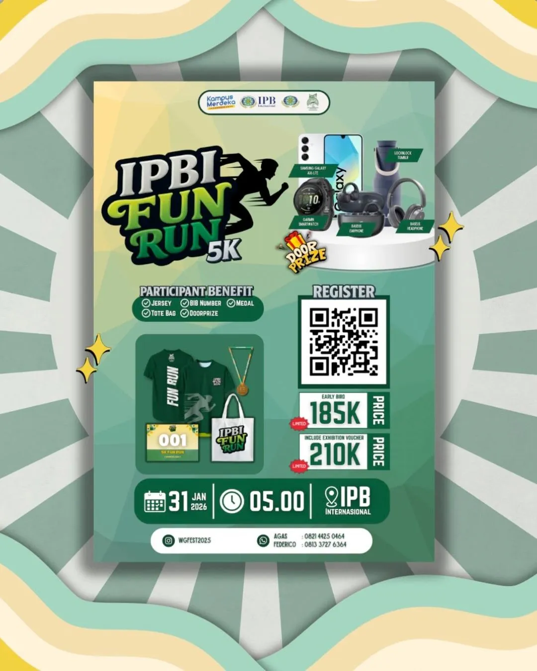 Poster event IPBI Fun Run 2026 di Denpasar pada Sabtu, 31 Jan 2026