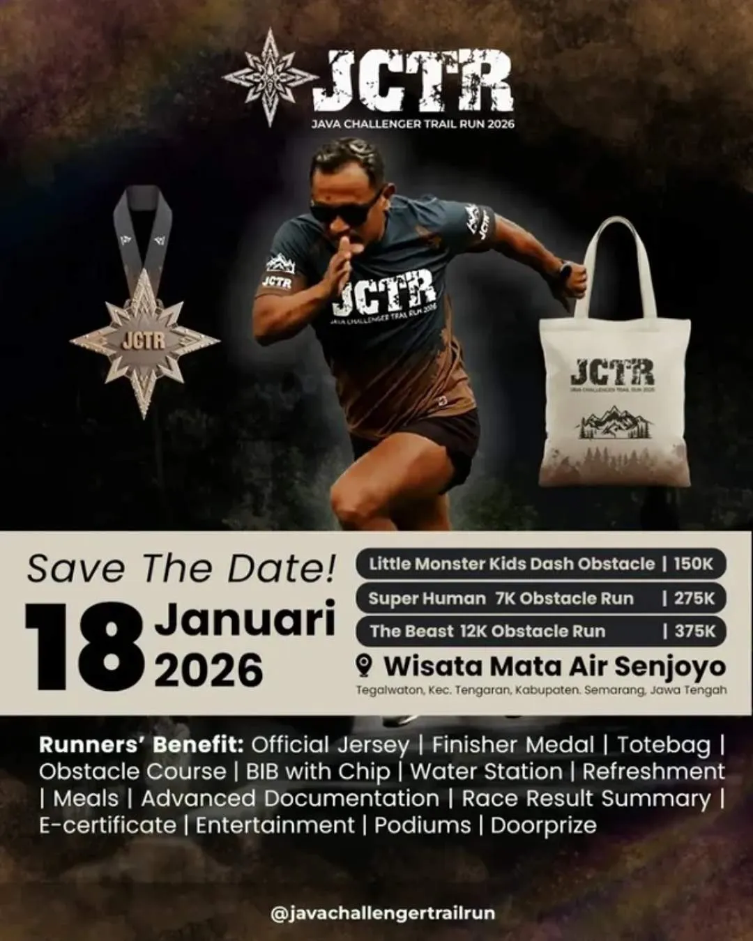 Poster event Java Challenger Trail Run 2026 di Semarang pada Minggu, 18 Jan 2026