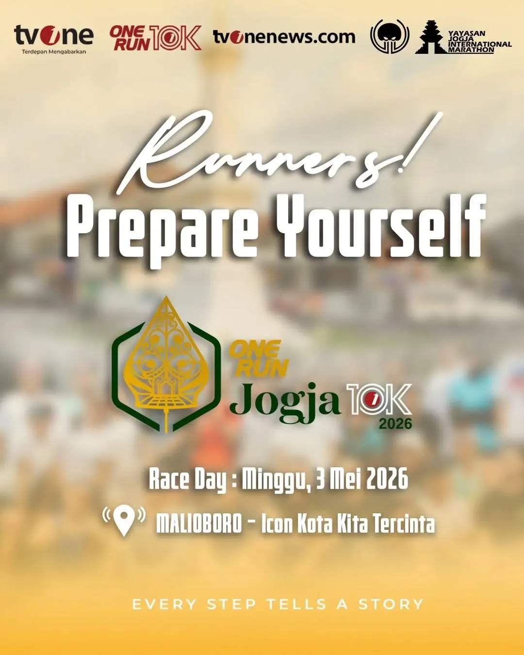 Poster event Jogja 10K 2026 di Yogyakarta pada Minggu, 3 Mei 2026