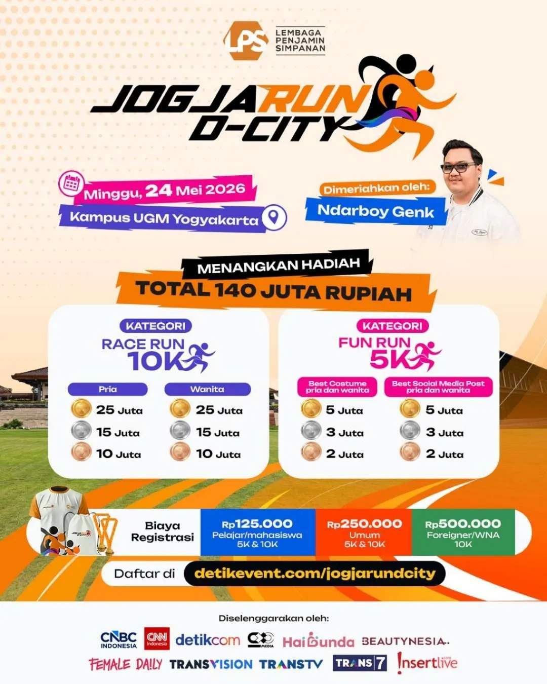 Poster event Jogja Run D-City 2026 di Sleman pada Minggu, 24 Mei 2026