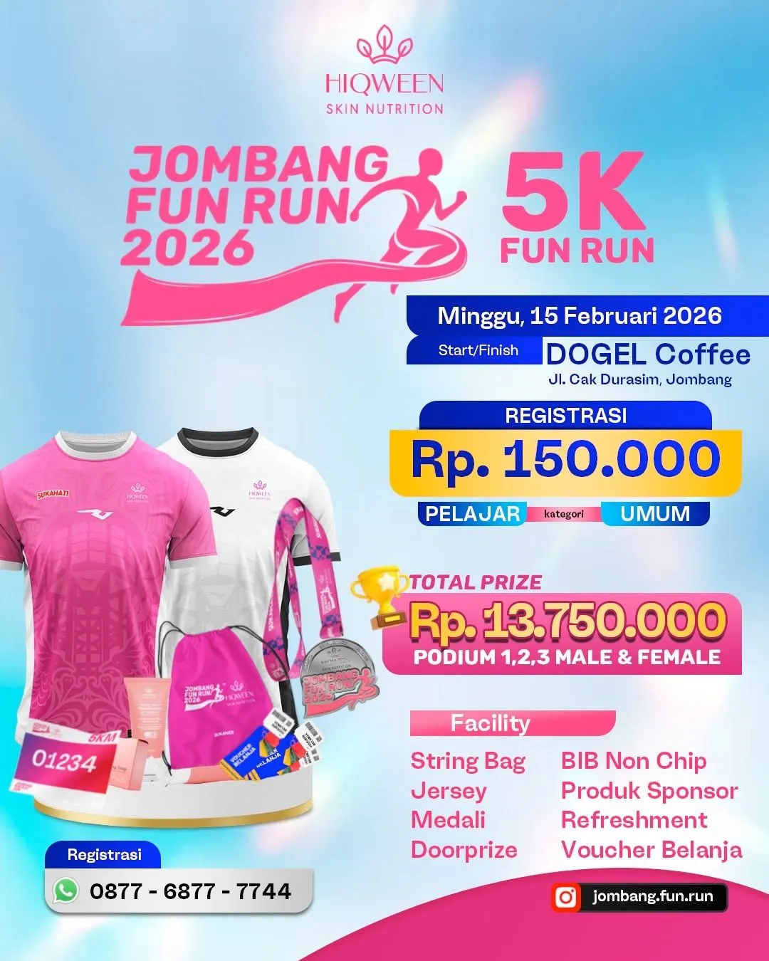 Poster event Jombang Fun Run 2026 di Jombang pada Minggu, 15 Feb 2026